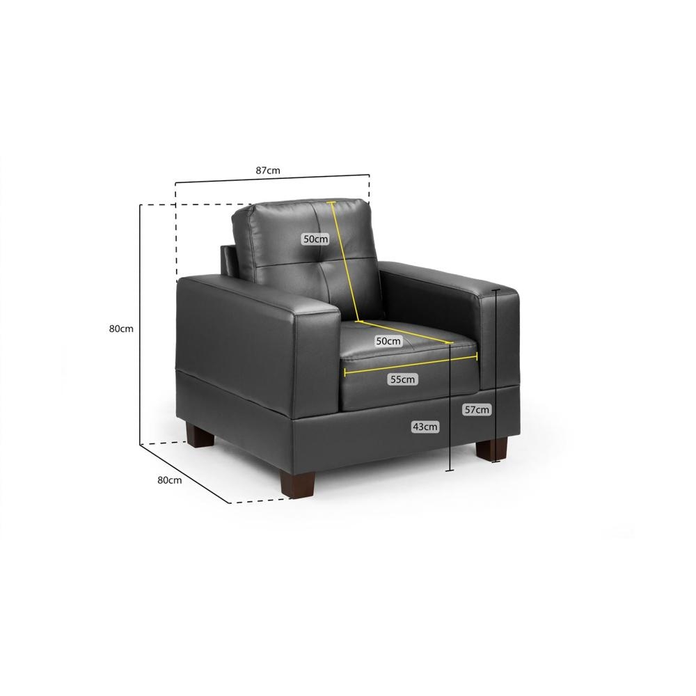 Jerry Armchair - Black - Faux Leather