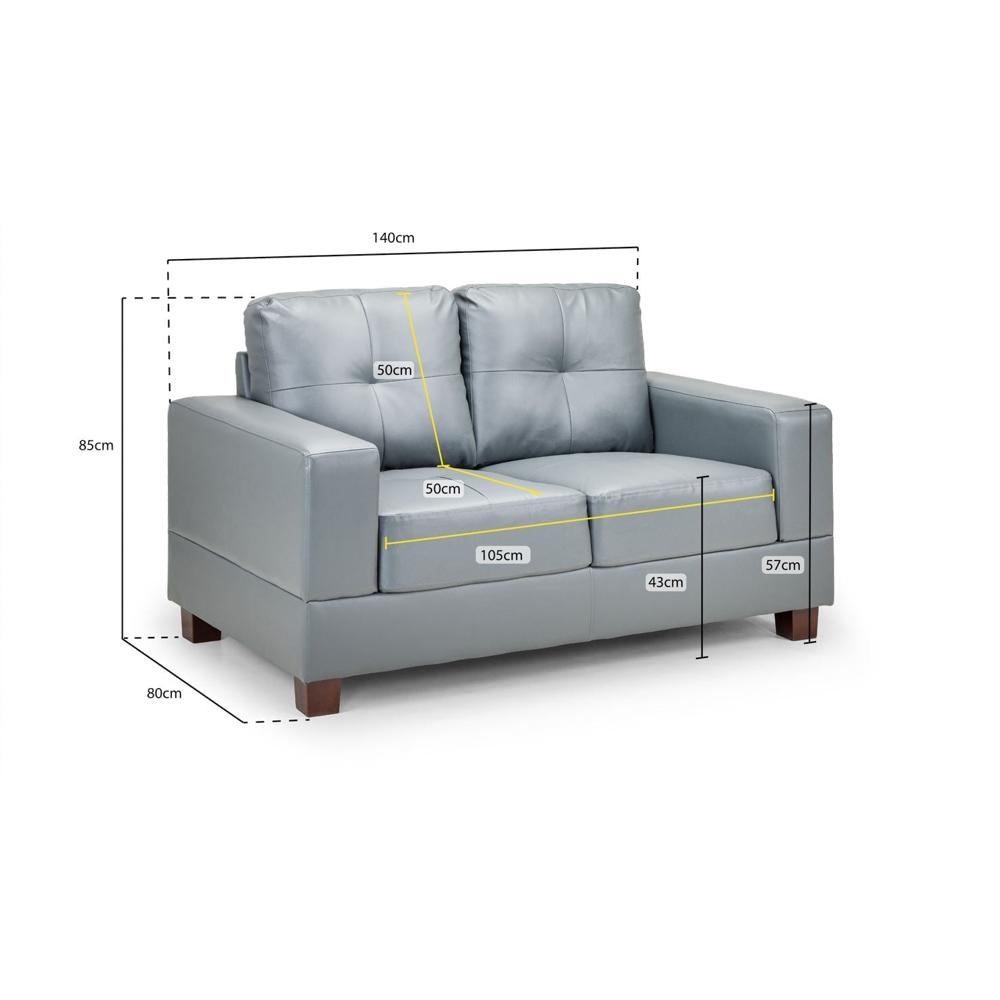 Jerry Sofa - Grey Fabric - 2 Seater