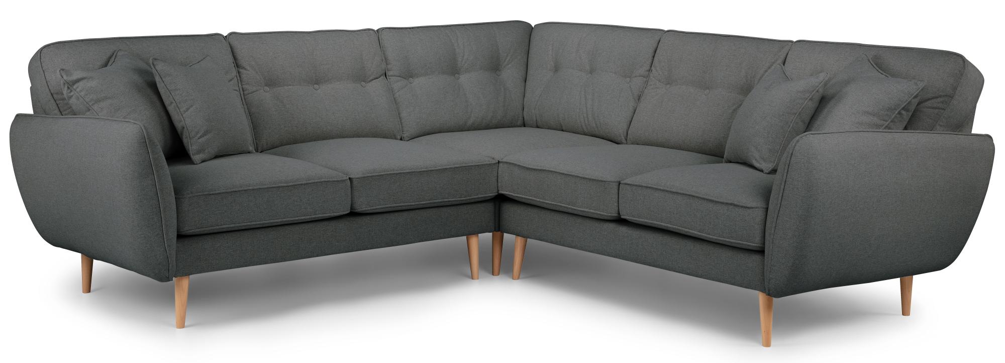 Kendal Charcoal Fabric 2 Corner 2 Sofa