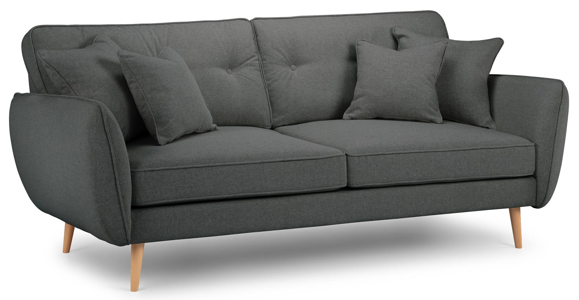 Kendal Charcoal Fabric 3 Seater Sofa