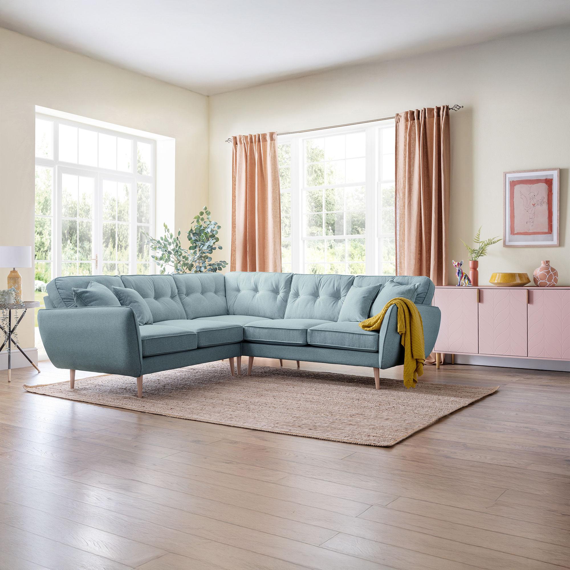 Kendal Lagoon Fabric 2 Corner 2 Sofa