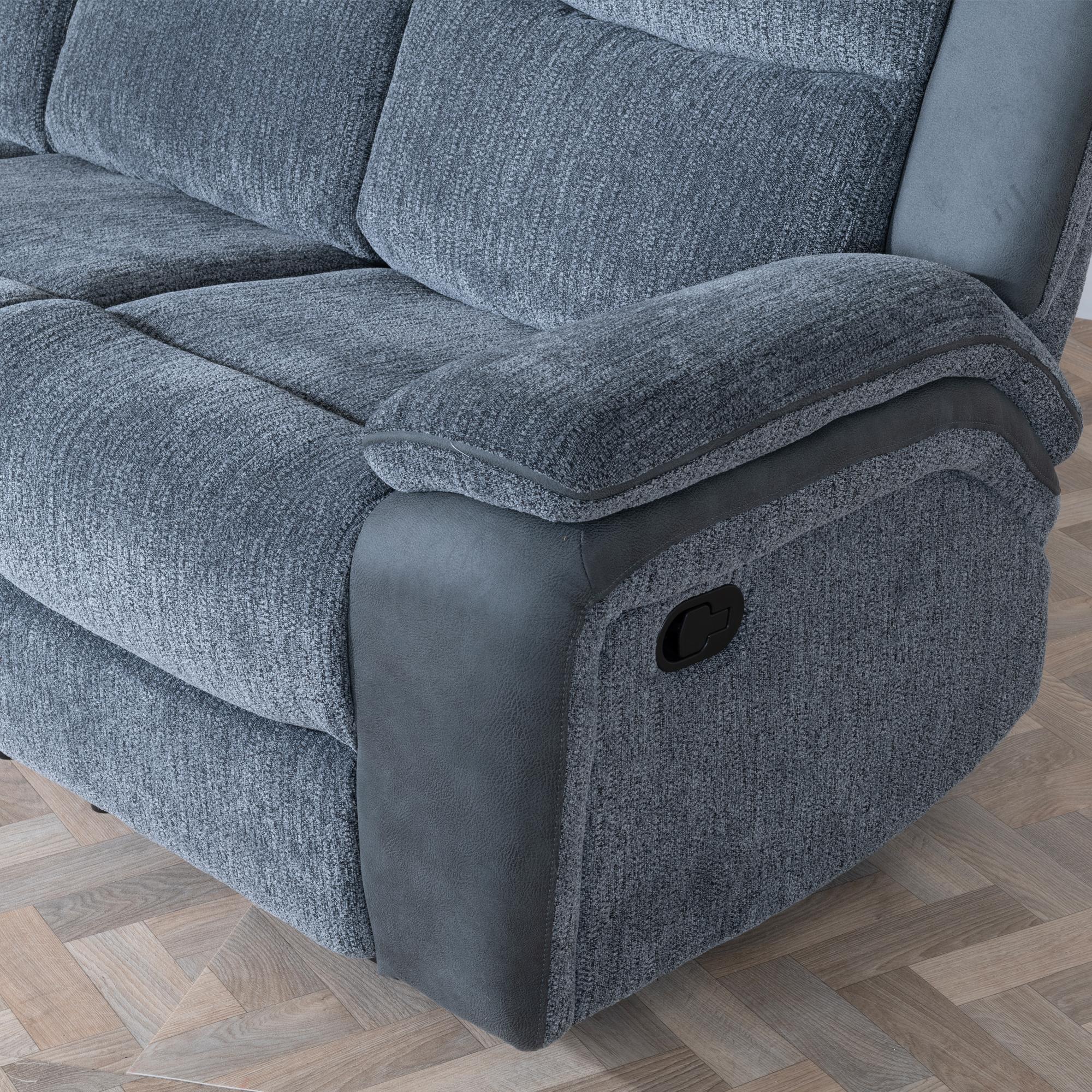 Legend Recliner Sofa - 3 Seater - Grey Fabric