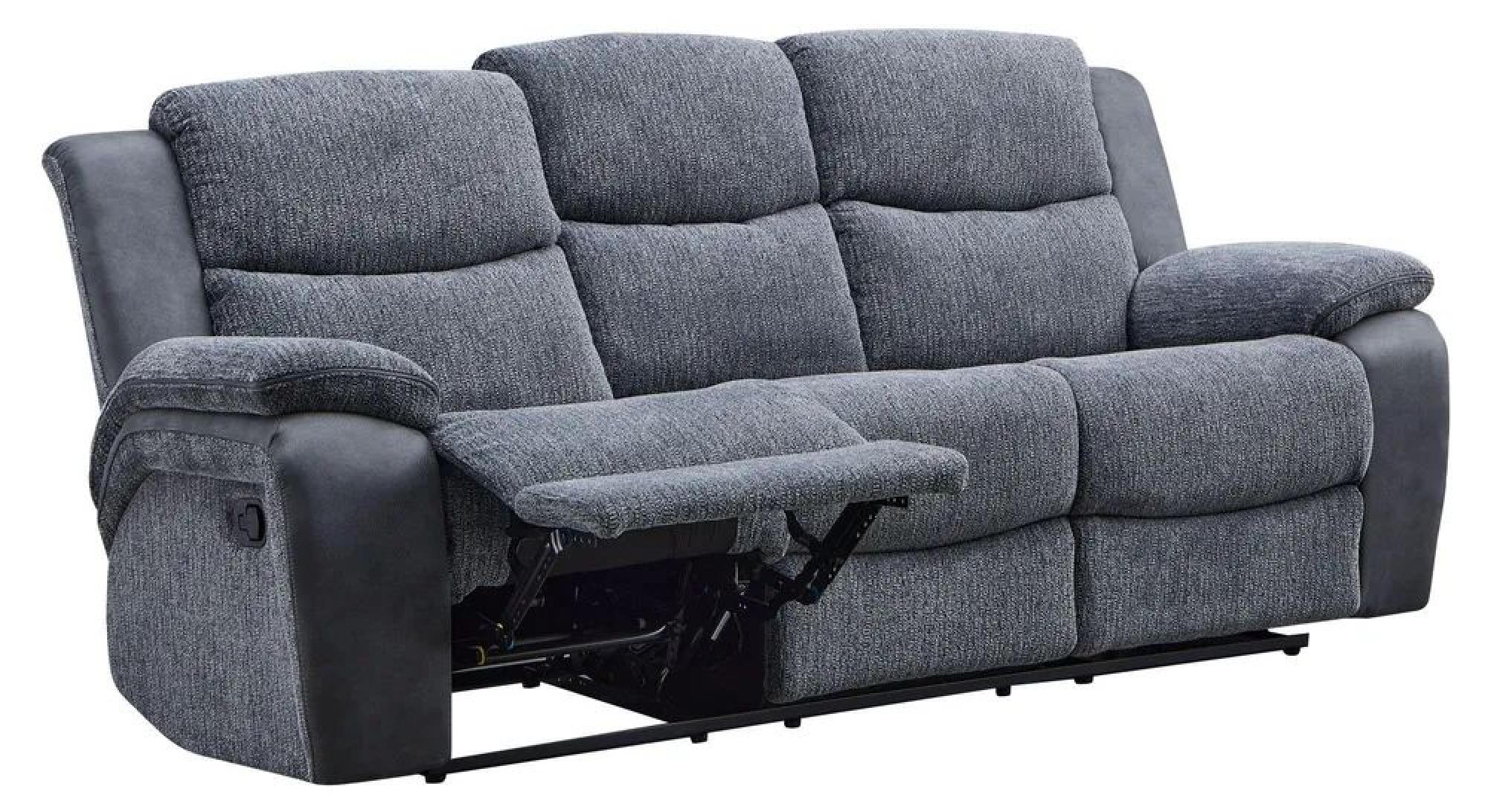Legend Recliner Sofa - 3 Seater - Grey Fabric