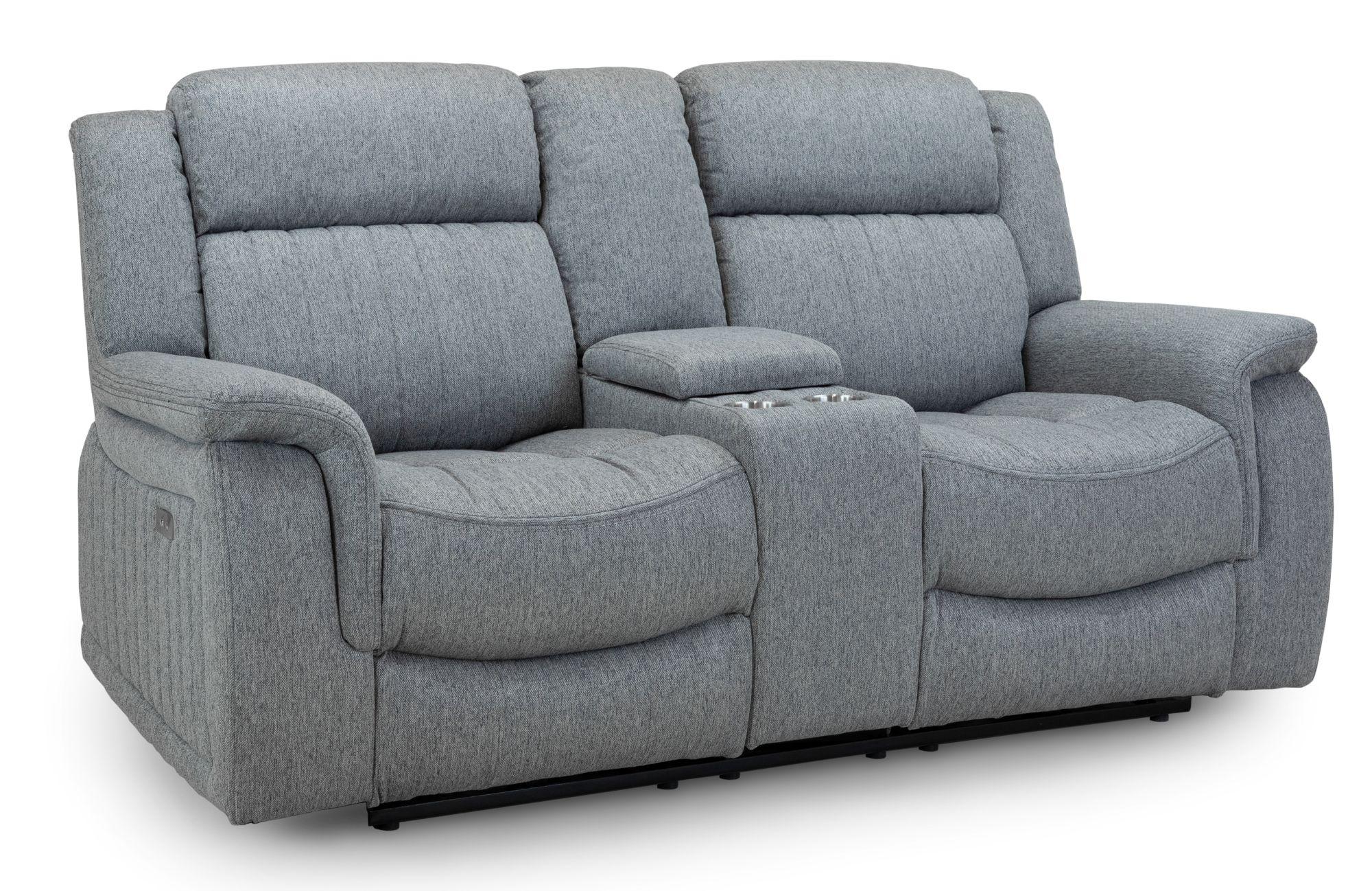 Linden Recliner Sofa - Grey Fabric - 2 Seater