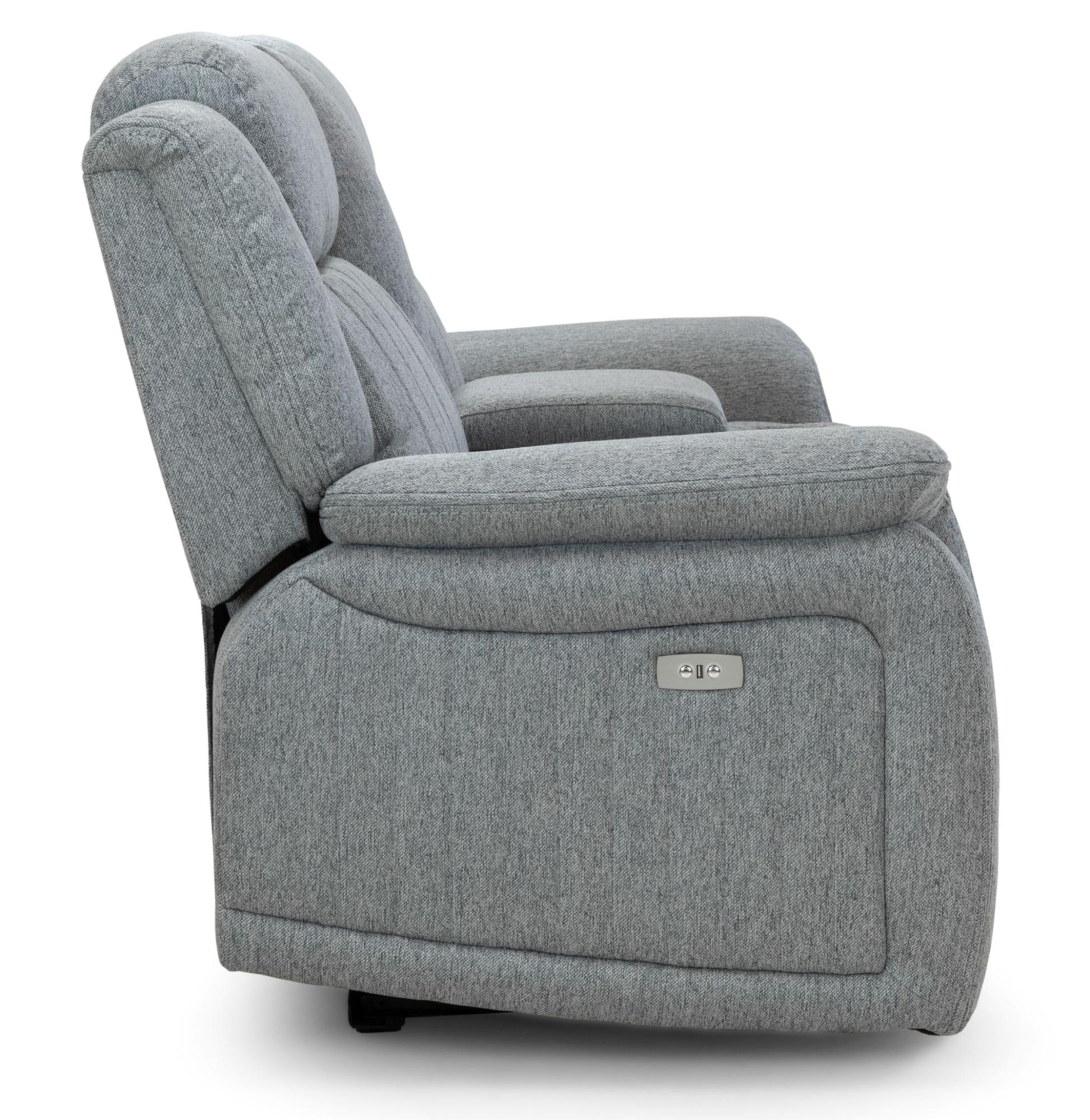 Linden Recliner Sofa - Grey Fabric - 2 Seater