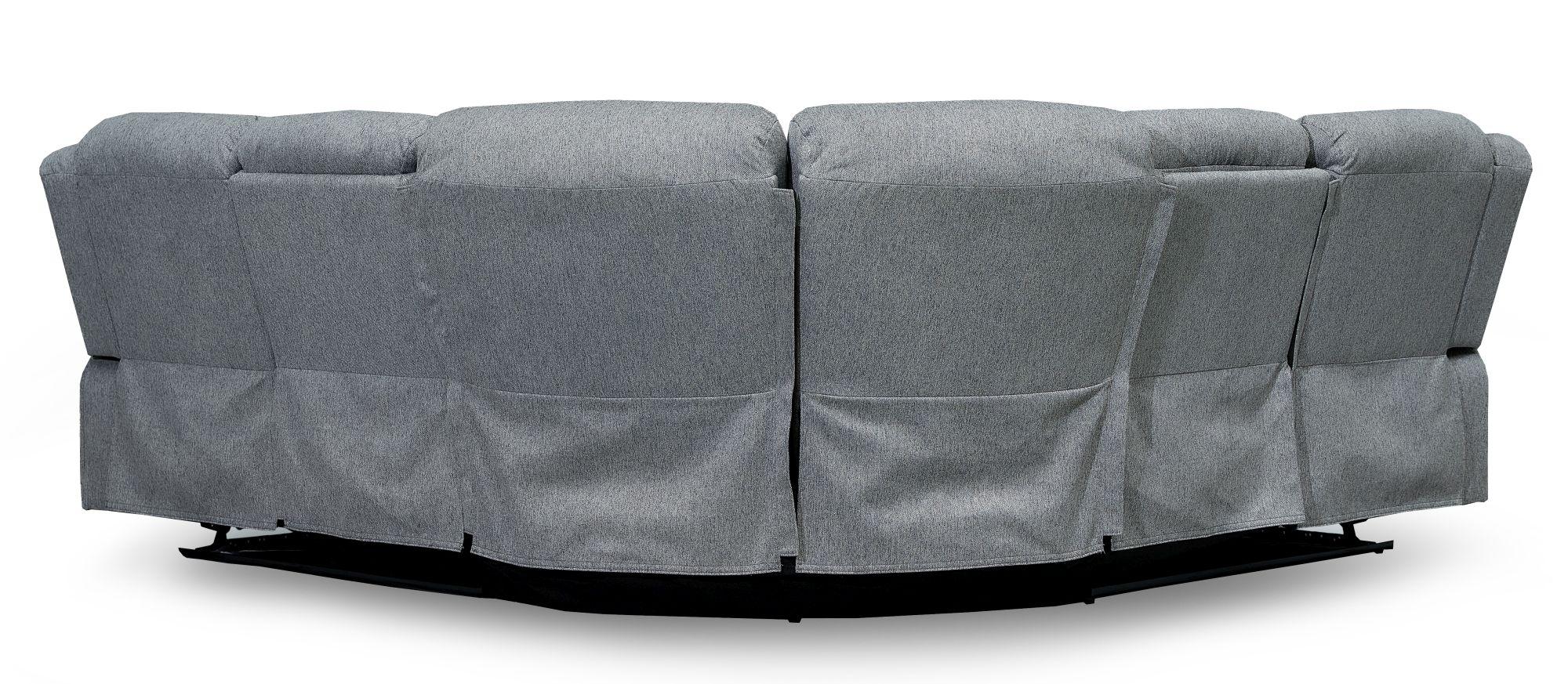 Linden Recliner Corner Sofa Set - Grey Fabric - Large - 2 Corner 2