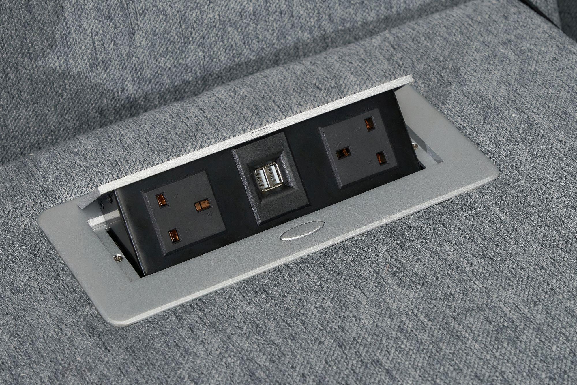 Linden Recliner Corner Sofa Set - Grey Fabric - Large - 2 Corner 2