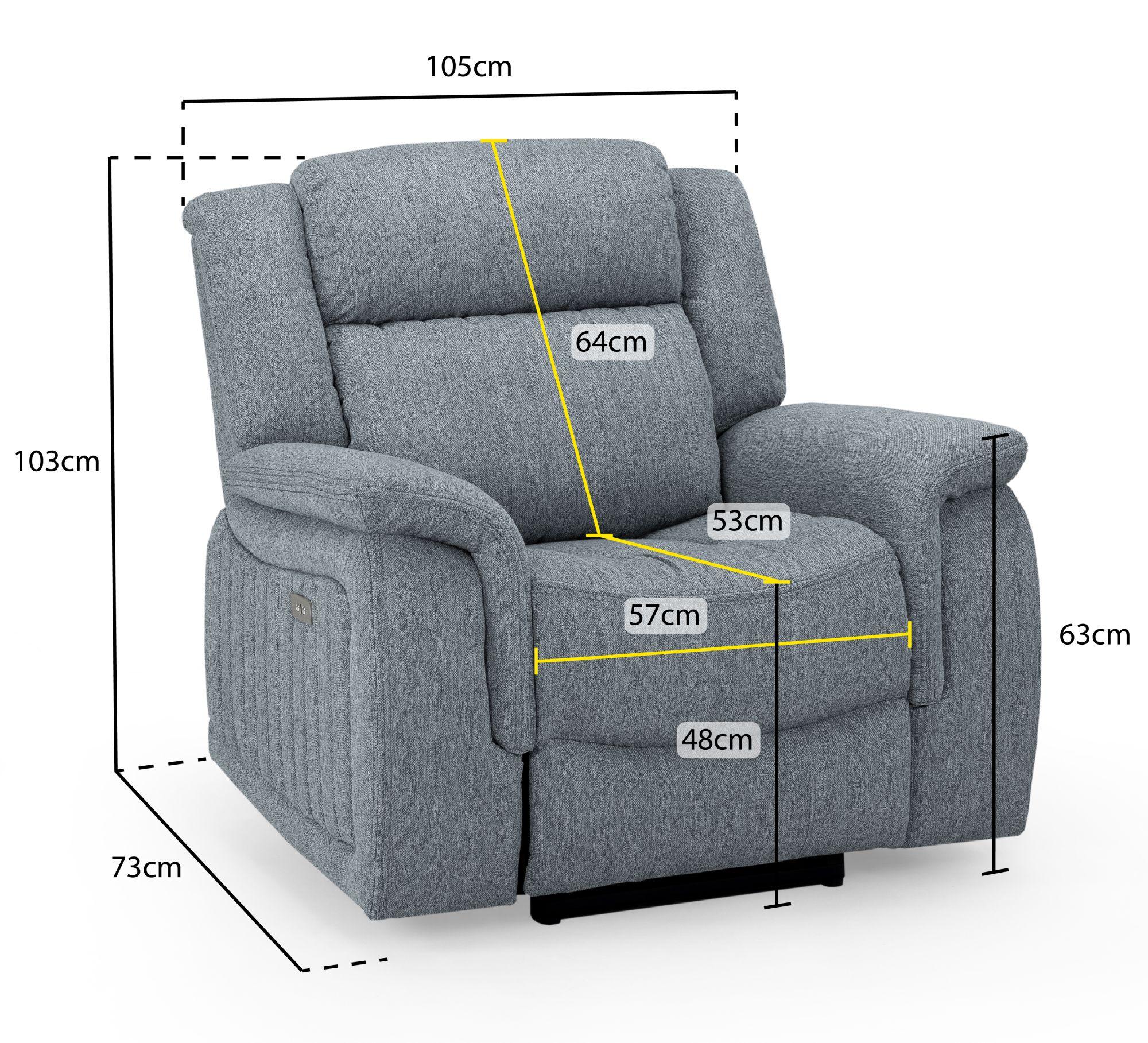Linden Recliner Armchair - Grey Fabric