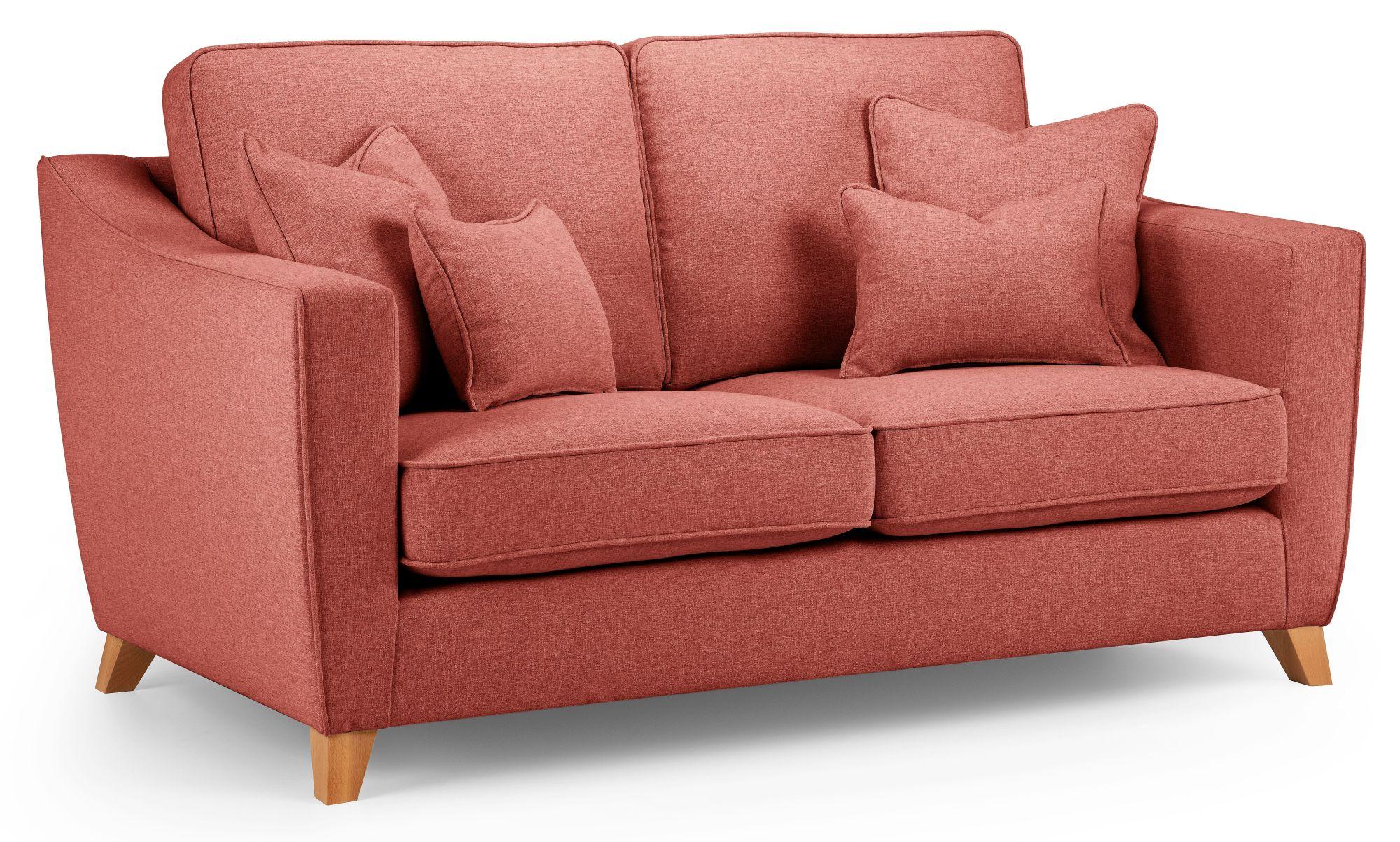 Linnet Coral Fabric 2 Seater Sofa