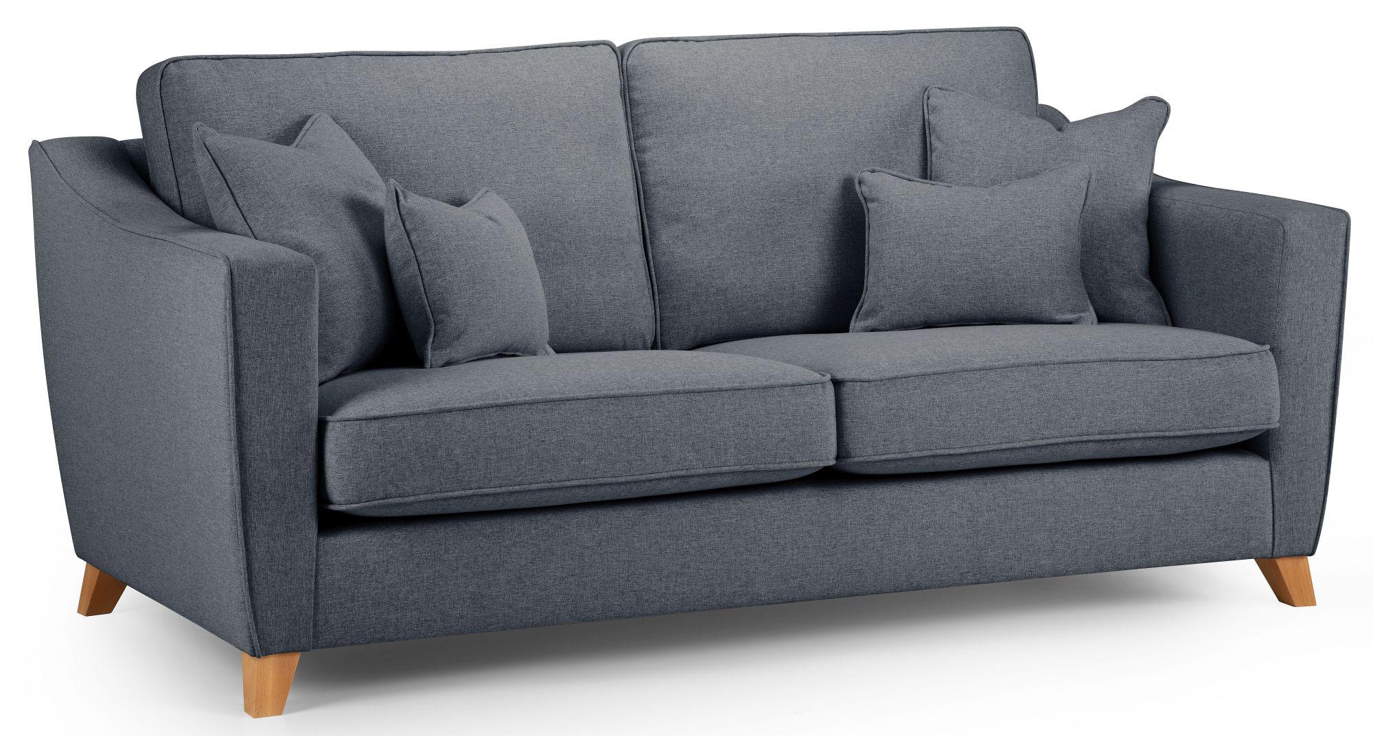 Linnet Denim Fabric 3 Seater Sofa