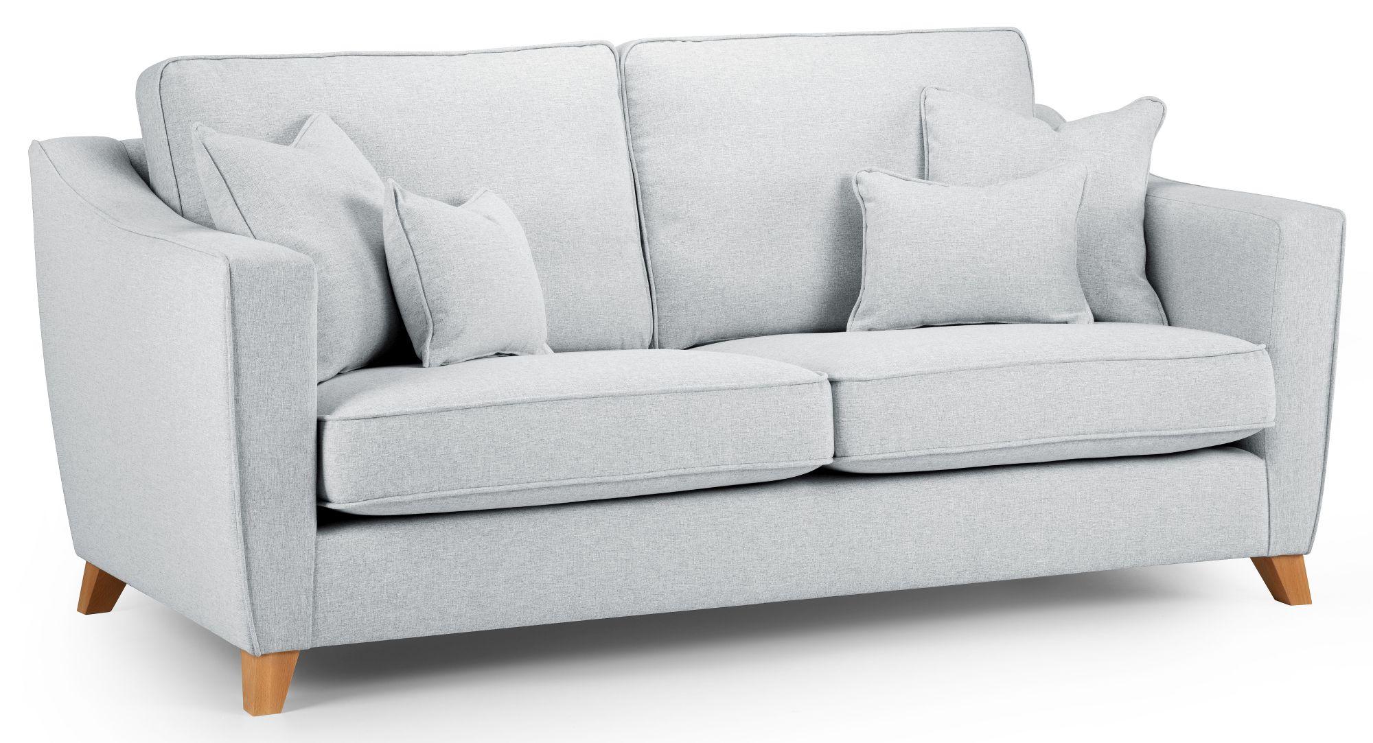 Linnet Dove Grey Fabric 3 Seater Sofa