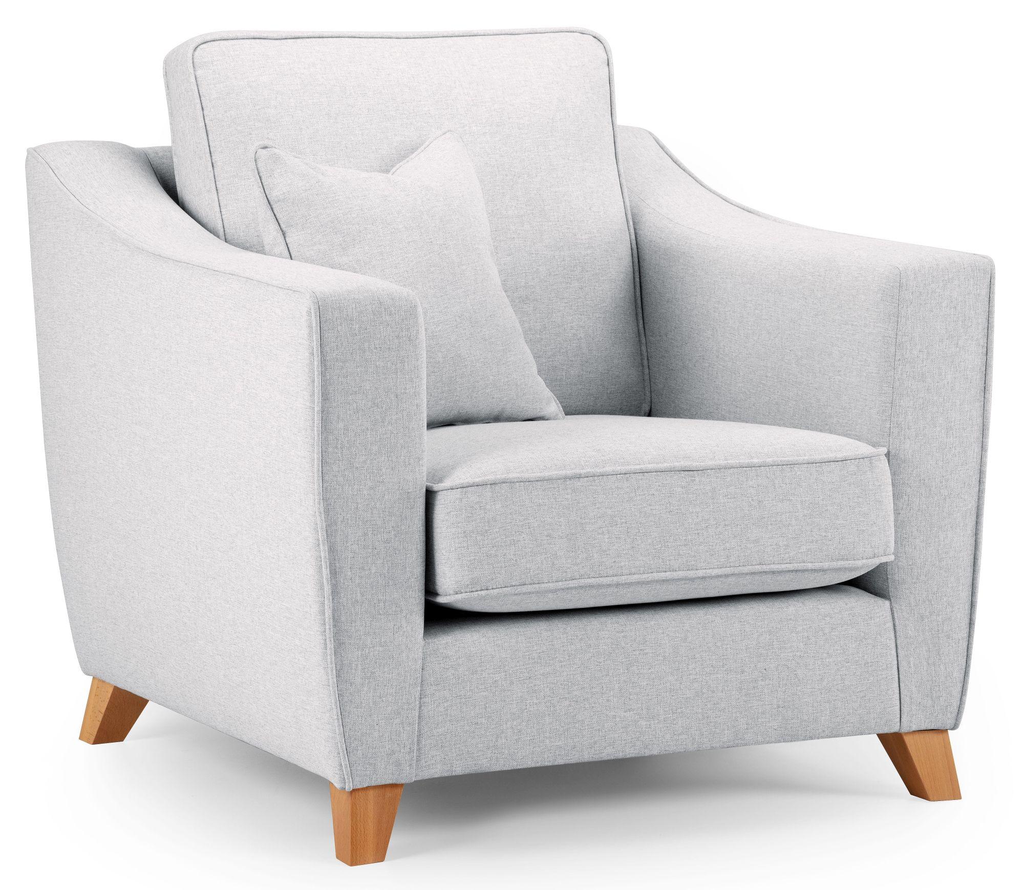 Linnet Dove Grey Fabric Armchair