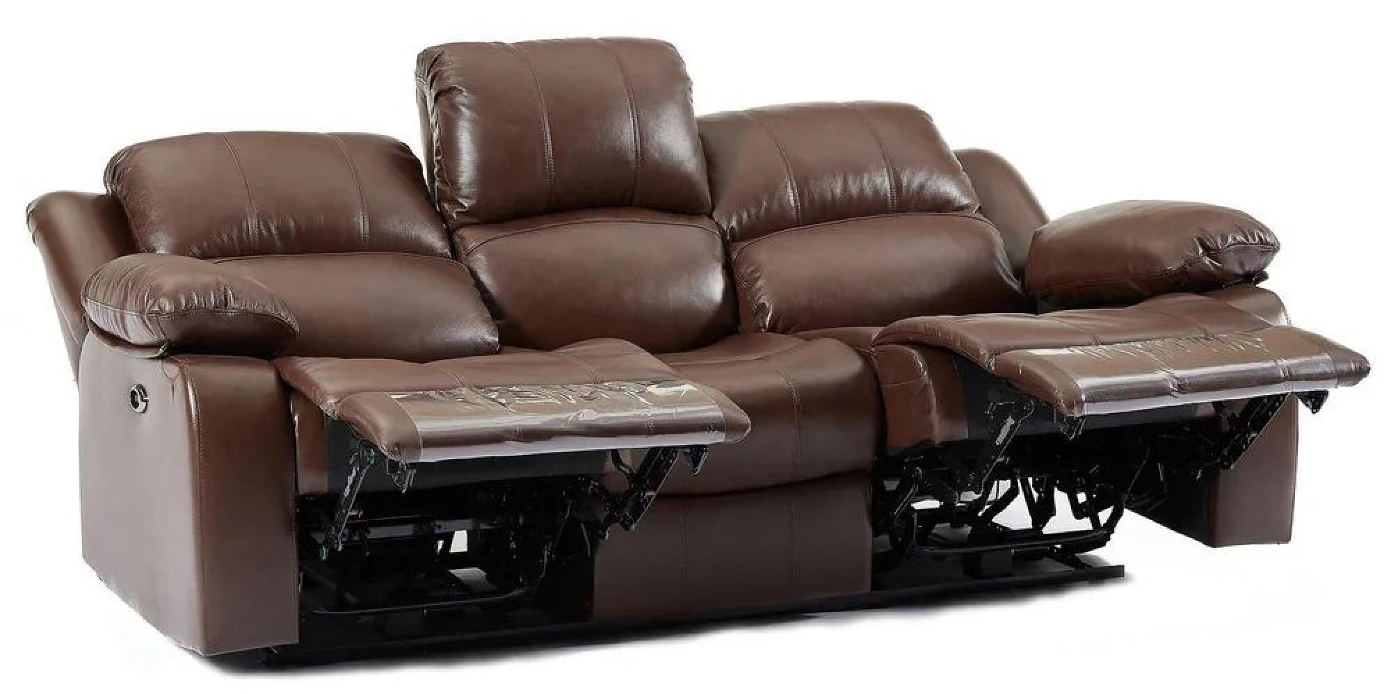 London Recliner Sofa - 3 Seater - Brown Leather