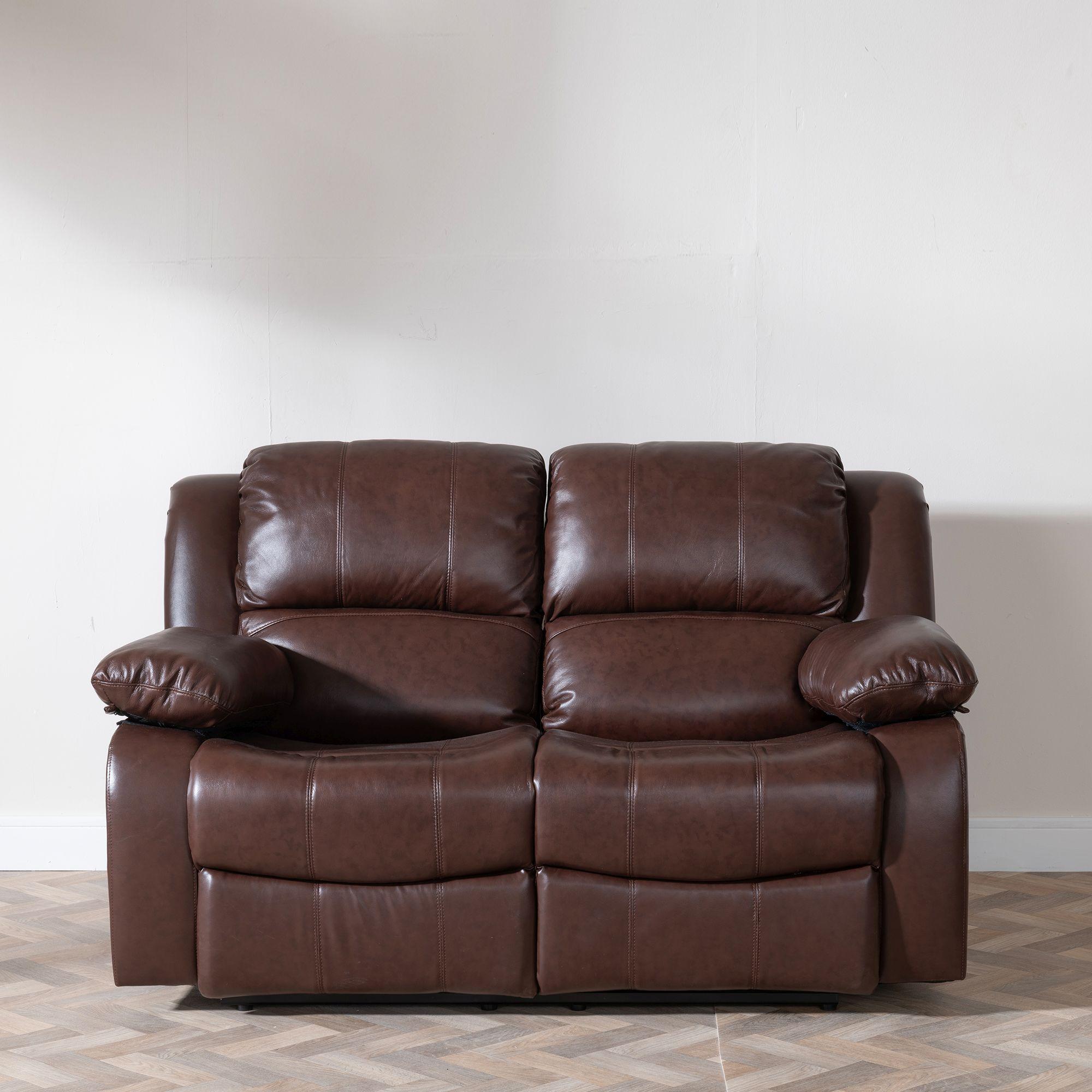 London Recliner Sofa Set - Brown Leather