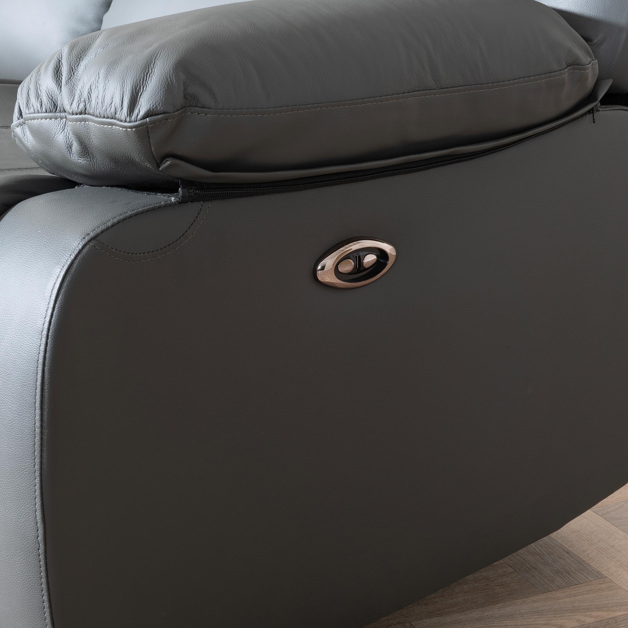 London Recliner Armchair - Grey Leather