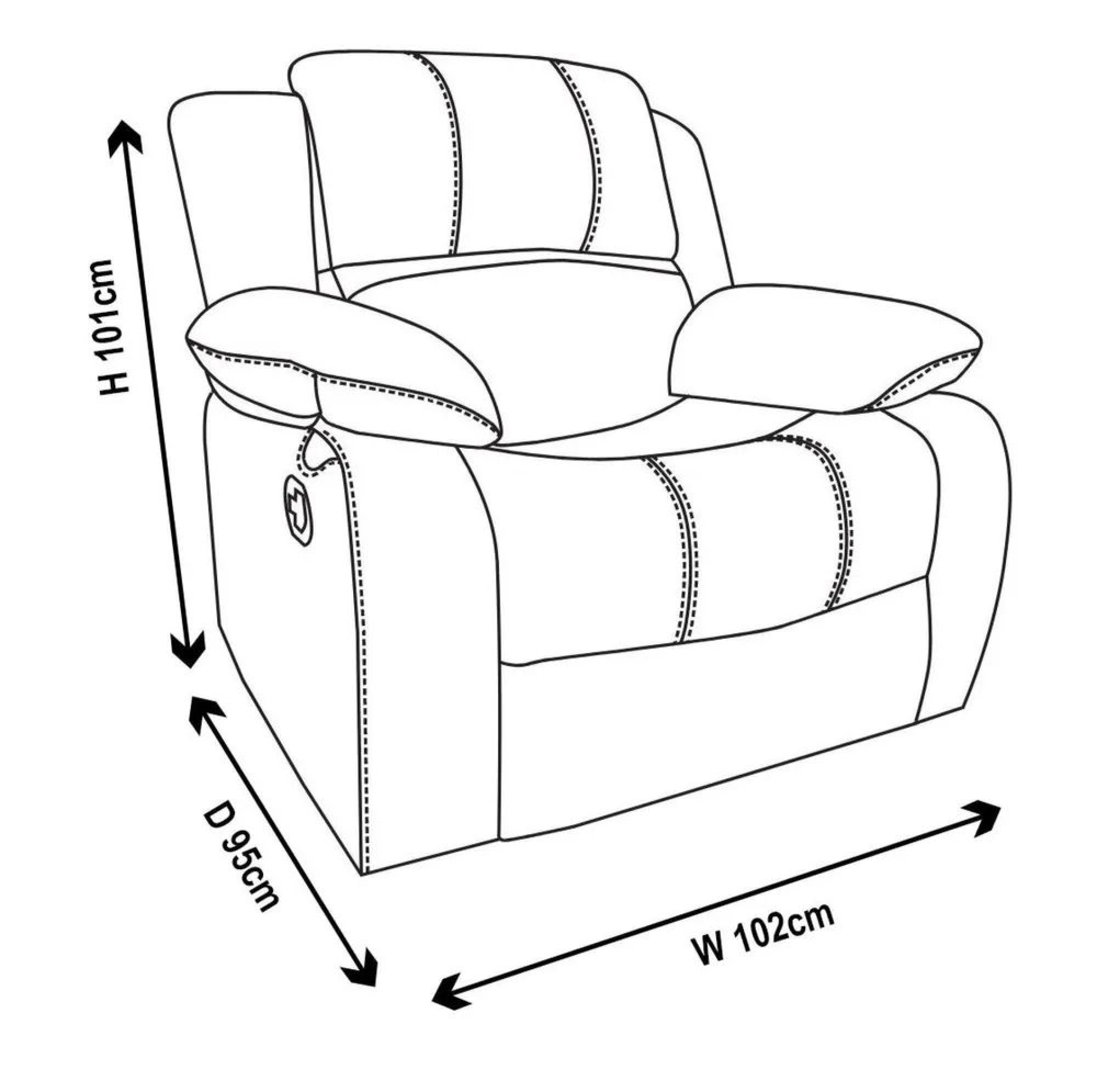 London Recliner Sofa Set - Grey Leather