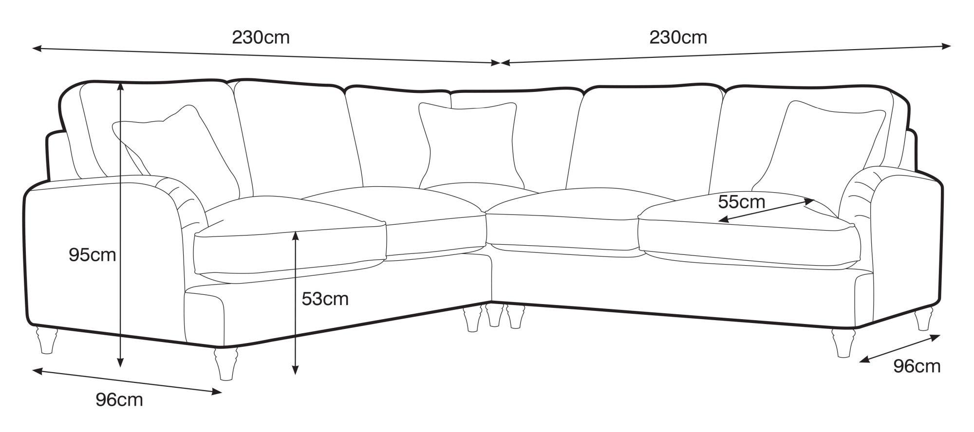 Manhattan Apricot Fabric 2 Corner 2 Sofa