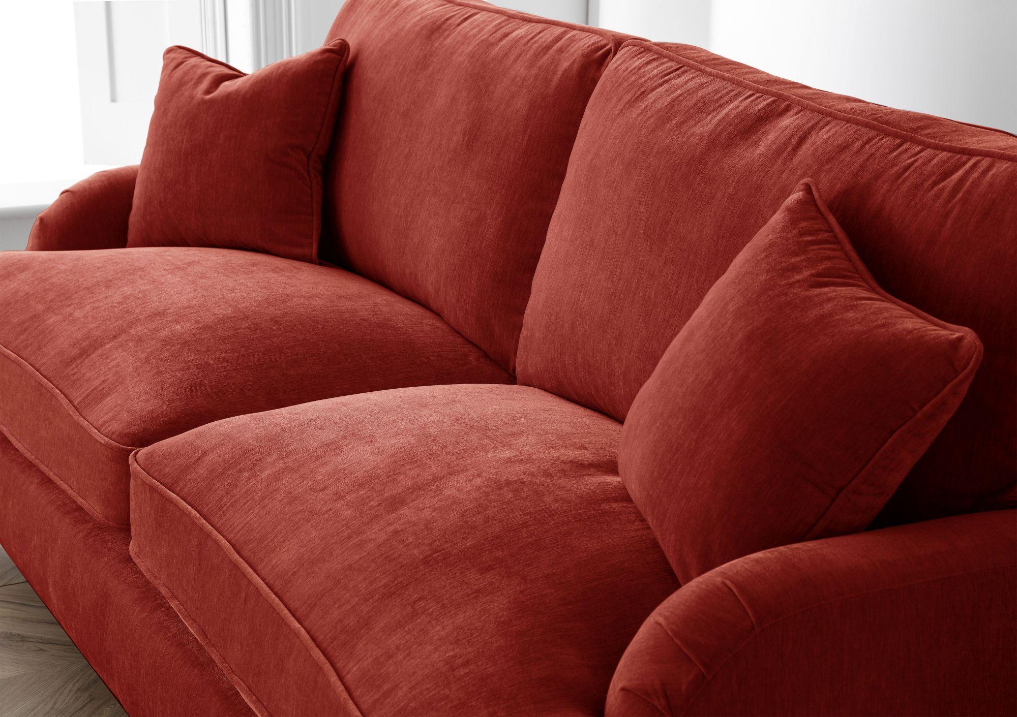 Manhattan Apricot Fabric 3 Seater Sofa