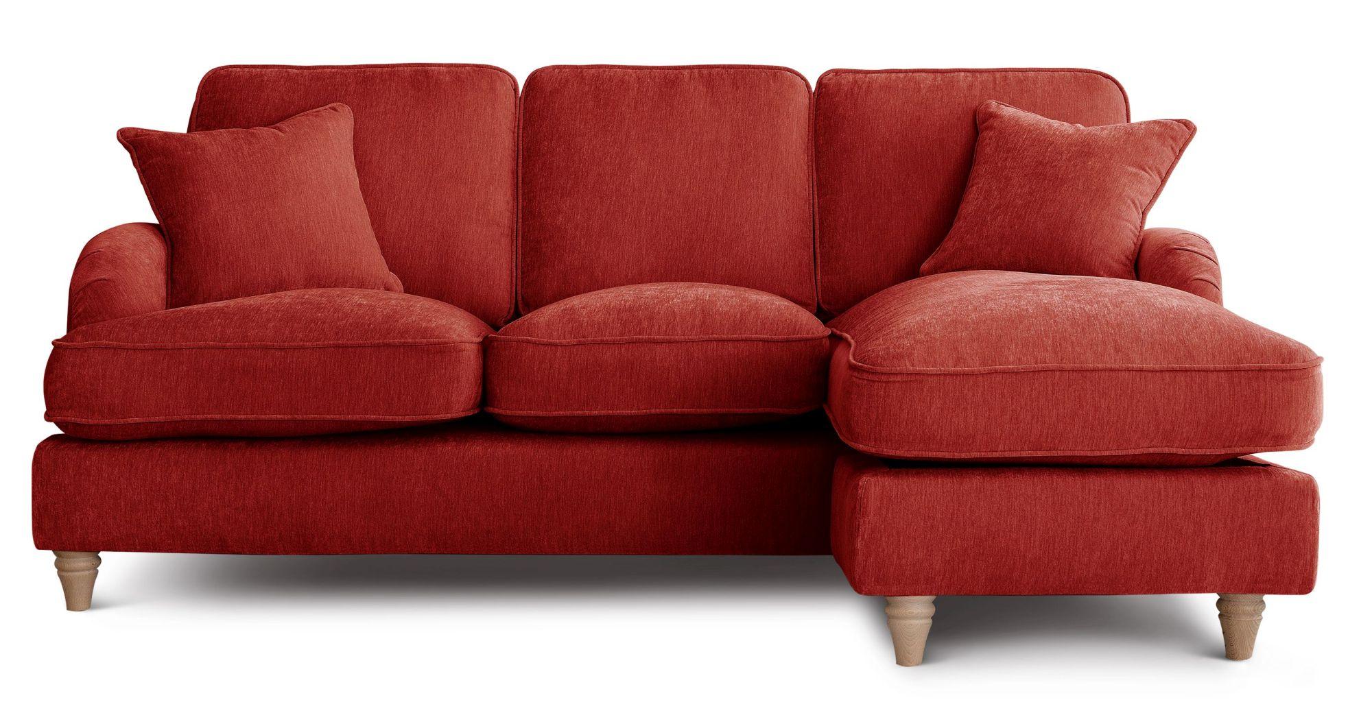 Manhattan Apricot Fabric Chaise Corner Sofa - RHF