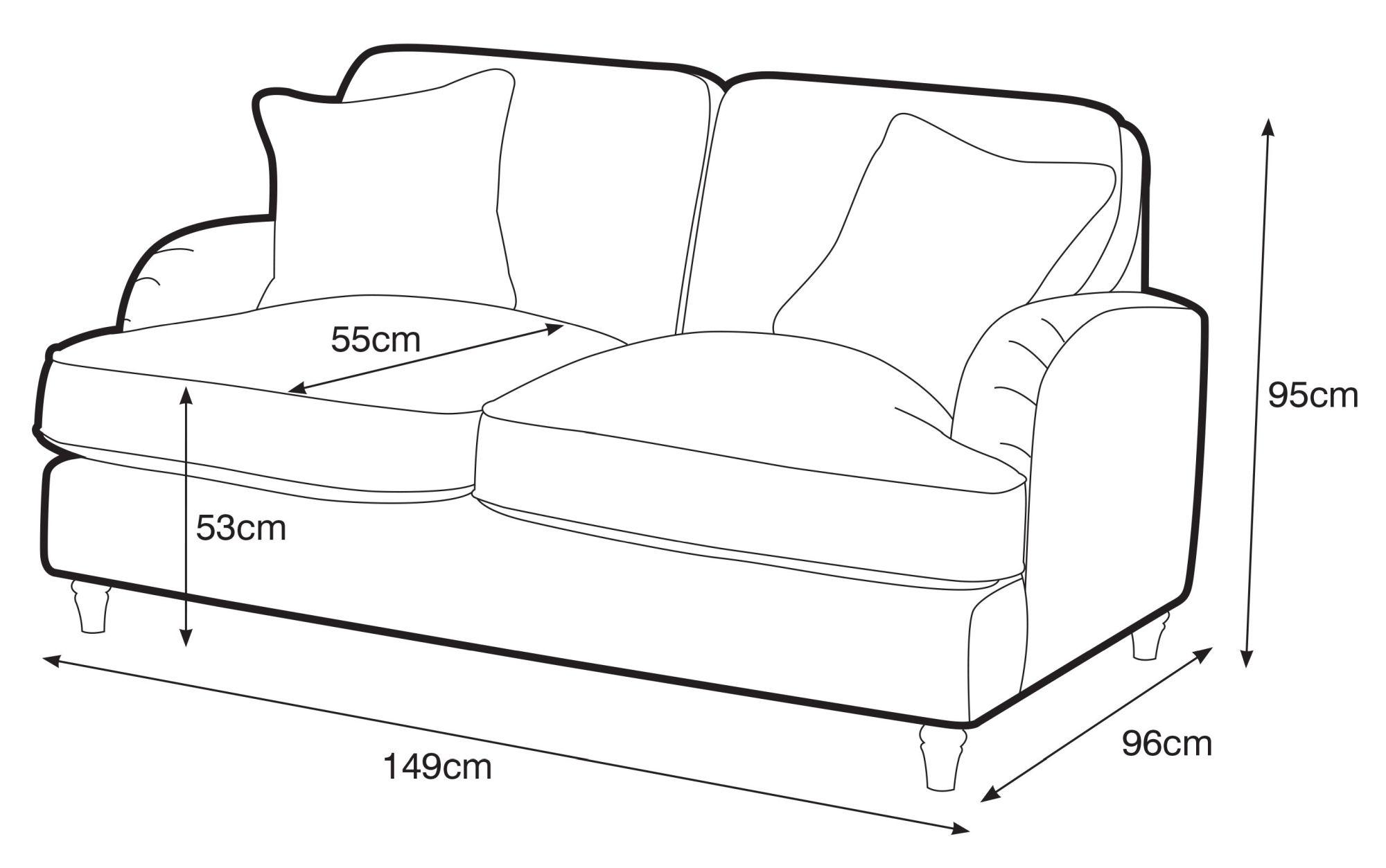 Manhattan Charcoal Fabric 2 Seater Sofa