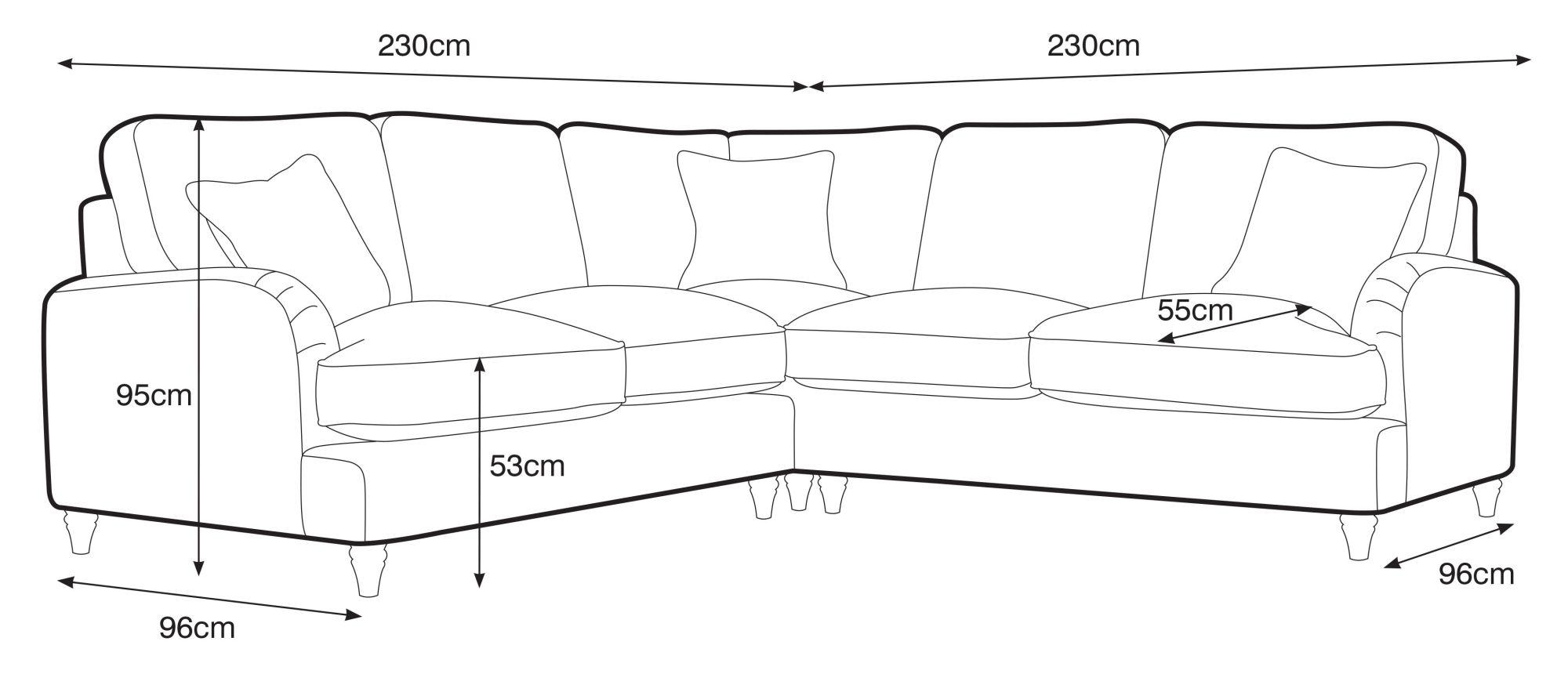 Manhattan Ice Fabric 2 Corner 2 Sofa