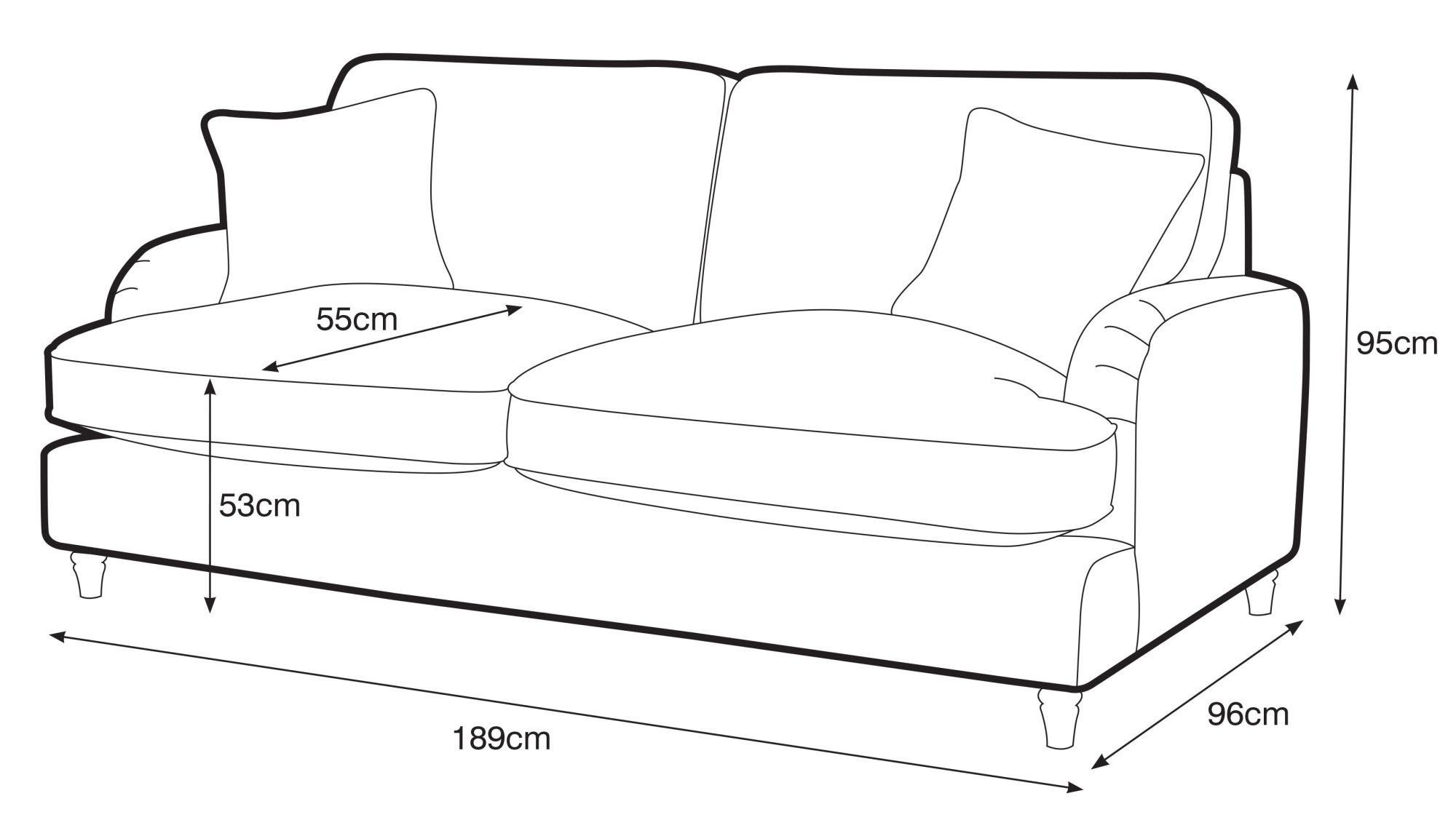 Manhattan Ice Fabric 3 Seater Sofa