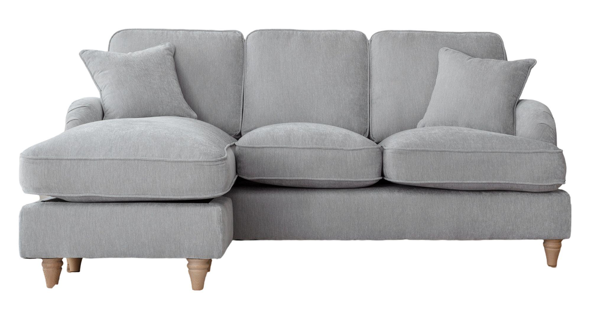 Manhattan Ice Fabric Chaise Corner Sofa - LHF