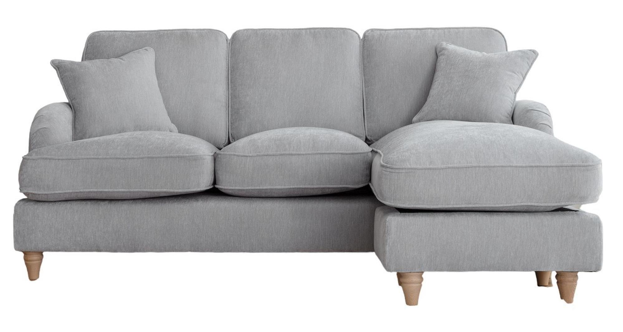Manhattan Ice Fabric Chaise Corner Sofa - RHF