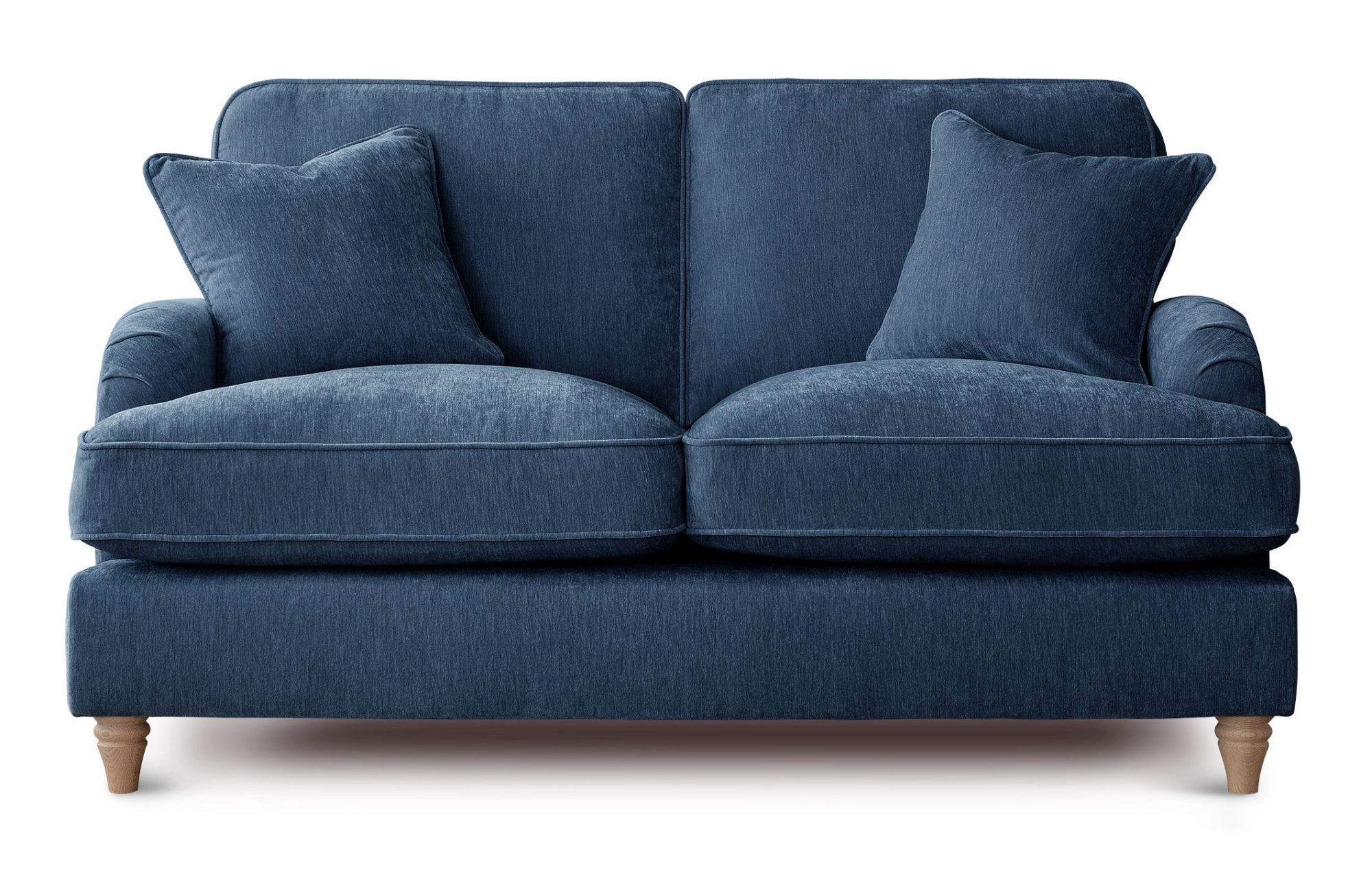 Manhattan Navy Fabric 2 Seater Sofa