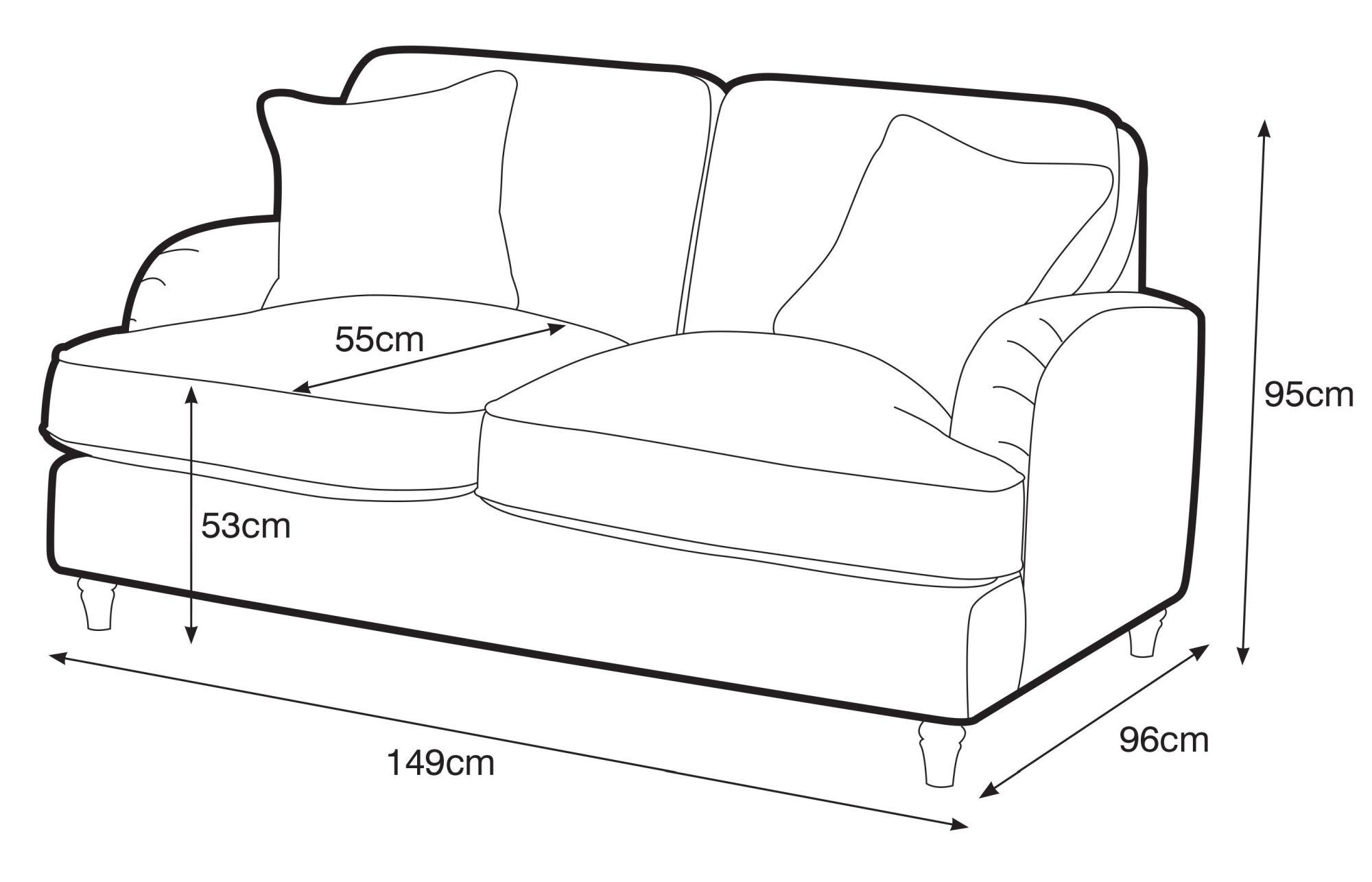 Manhattan Navy Fabric 2 Seater Sofa