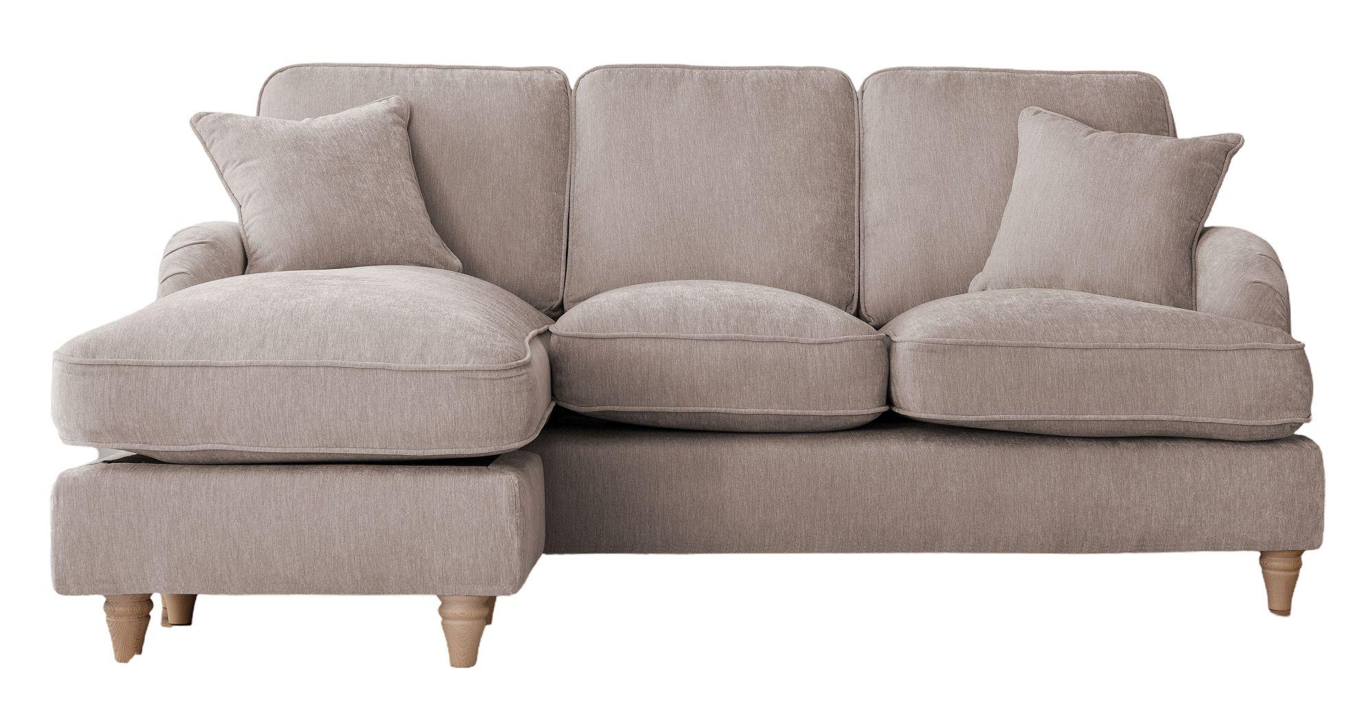 Manhattan Putty Fabric Chaise Corner Sofa - LHF