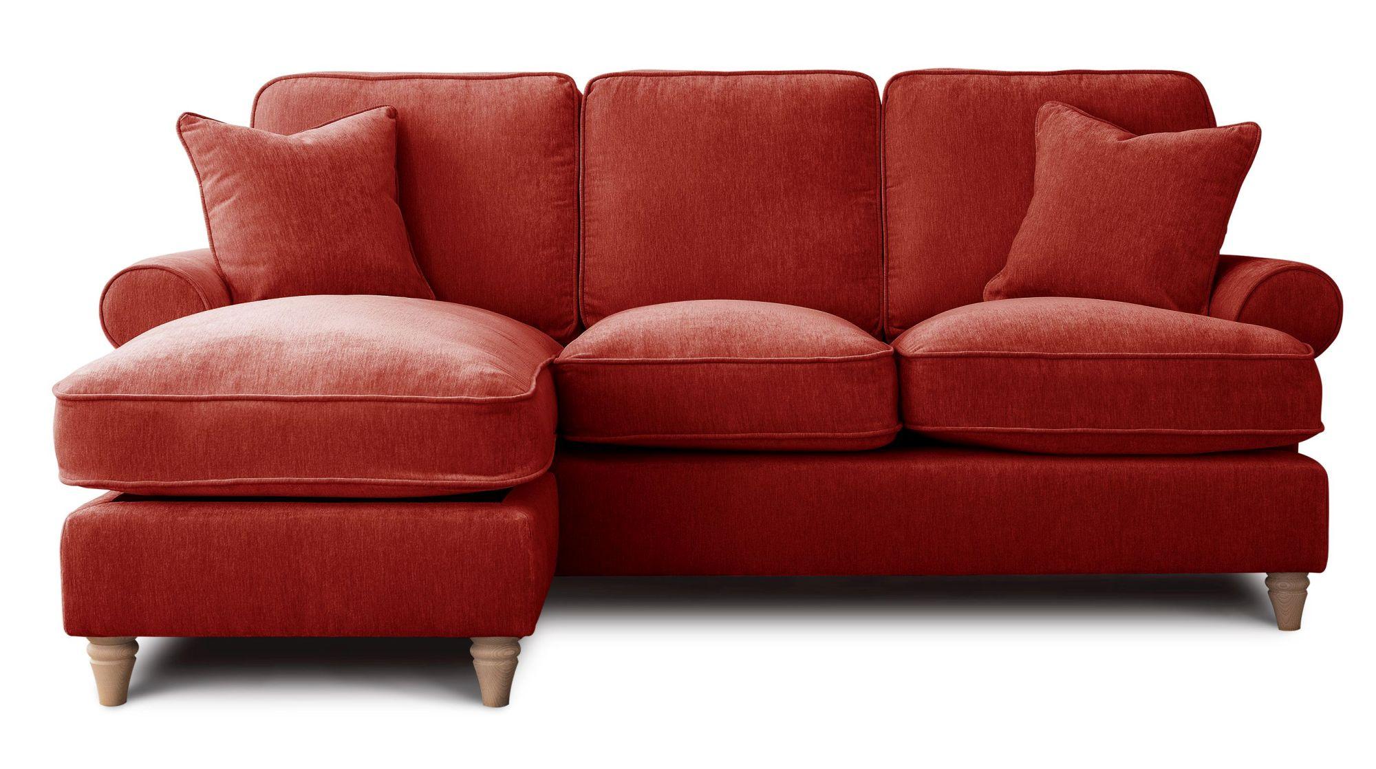 Marigot Apricot Fabric Chaise Corner Sofa - LHF