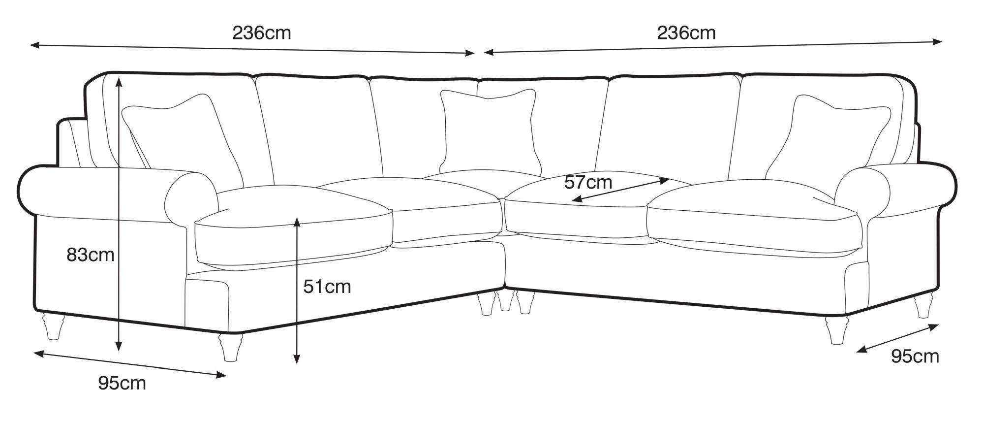 Marigot Charcoal Fabric 2 Corner 2 Sofa