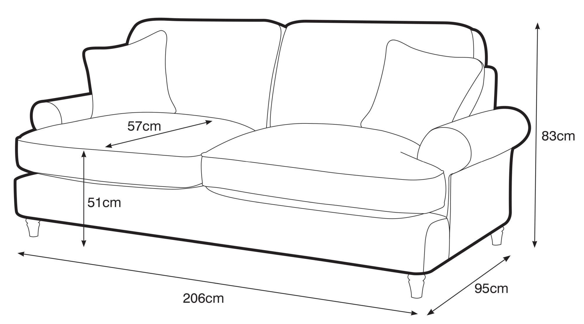 Marigot Charcoal Fabric 3 Seater Sofa