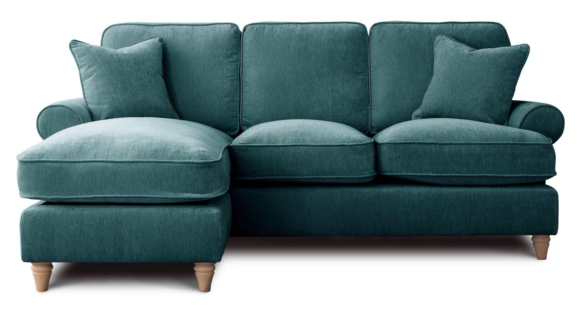 Marigot Emerald Fabric Chaise Corner Sofa - LHF