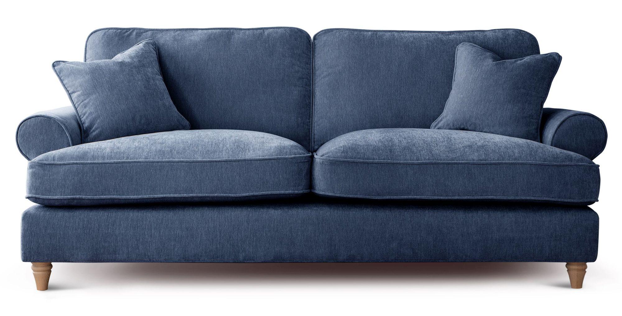 Marigot Navy Fabric 3 Seater Sofa