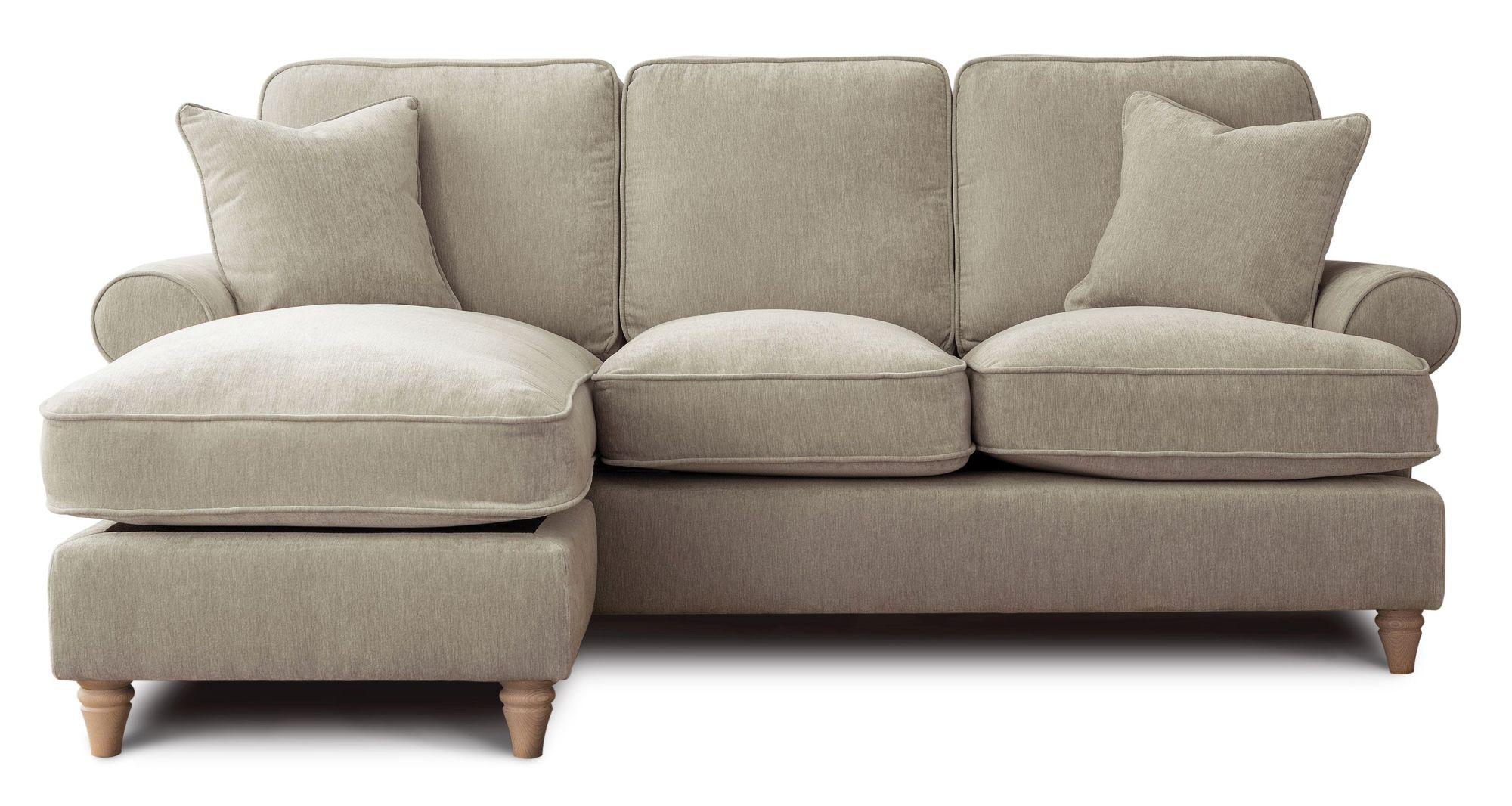 Marigot Putty Fabric Chaise Corner Sofa - LHF