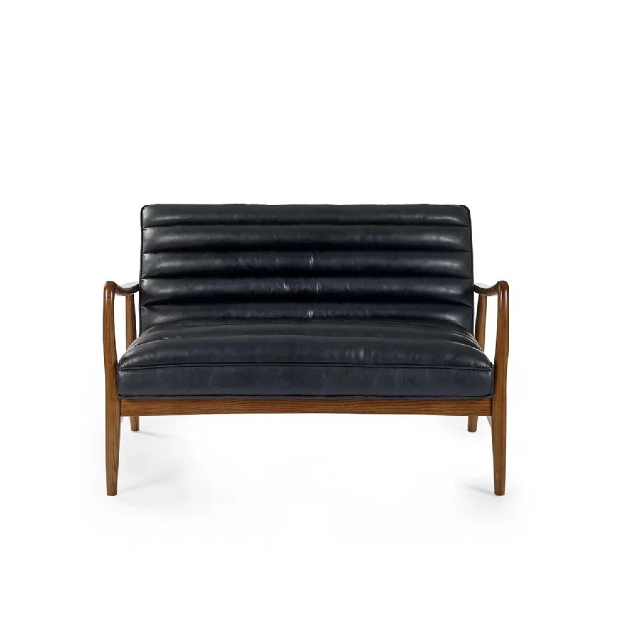 Marshall Sofa - 2 Seater - Black Faux Leather