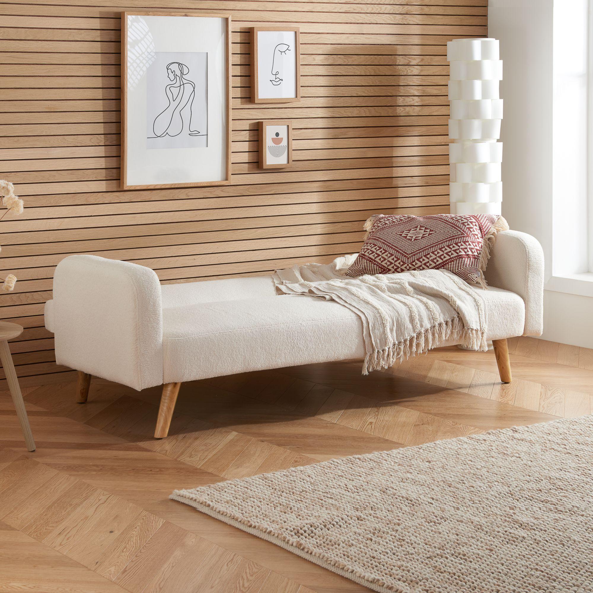 Micah Sofa Bed - 2 Seater - White Fabric