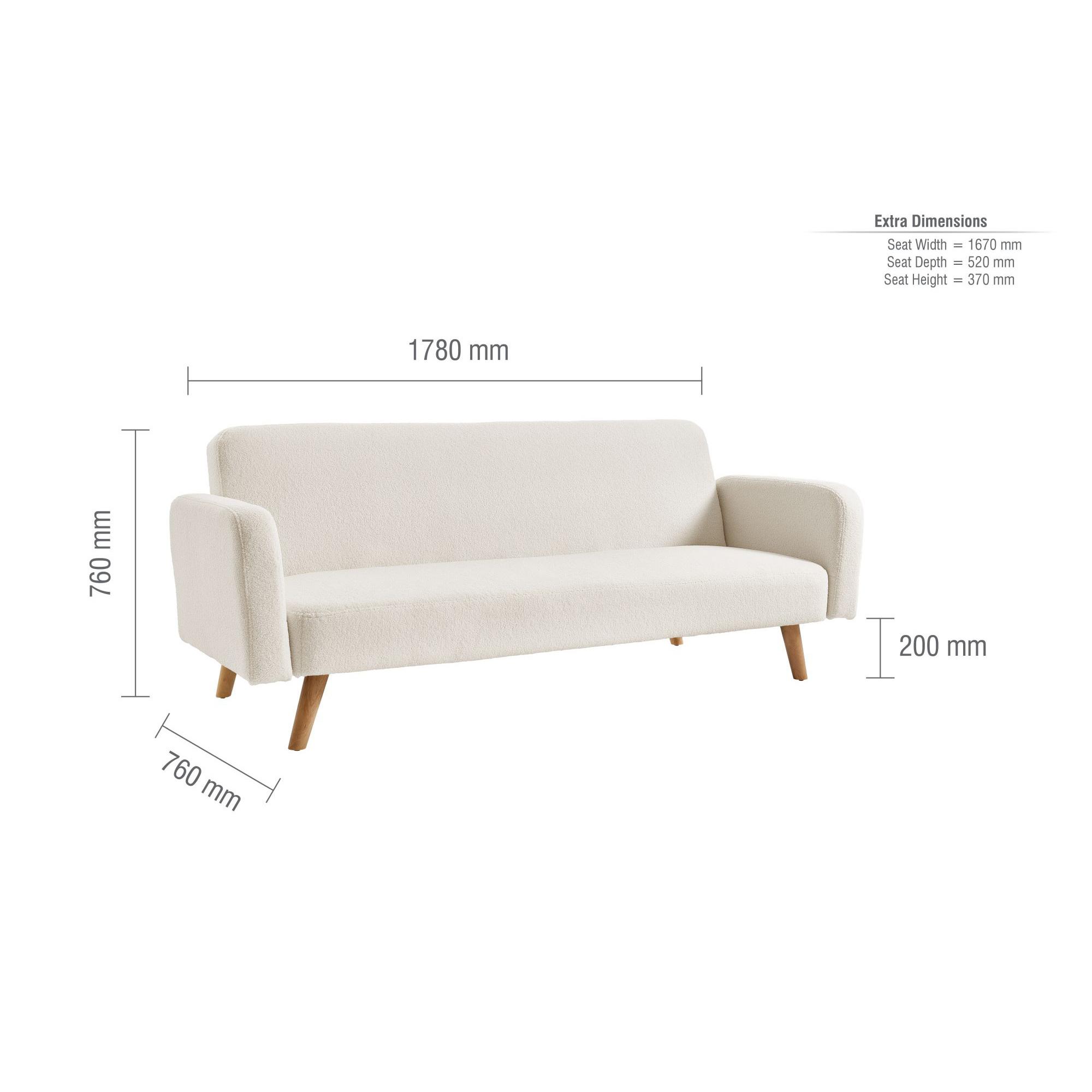 Micah Sofa Bed - 2 Seater - White Fabric