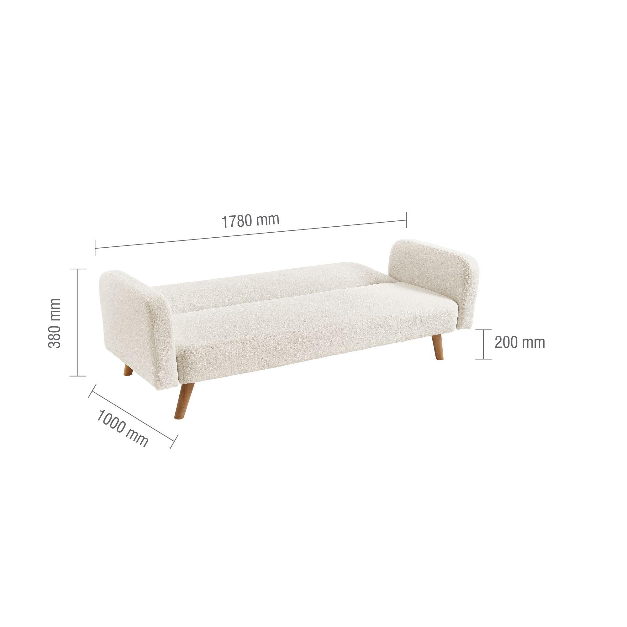 Micah Sofa Bed - 2 Seater - White Fabric