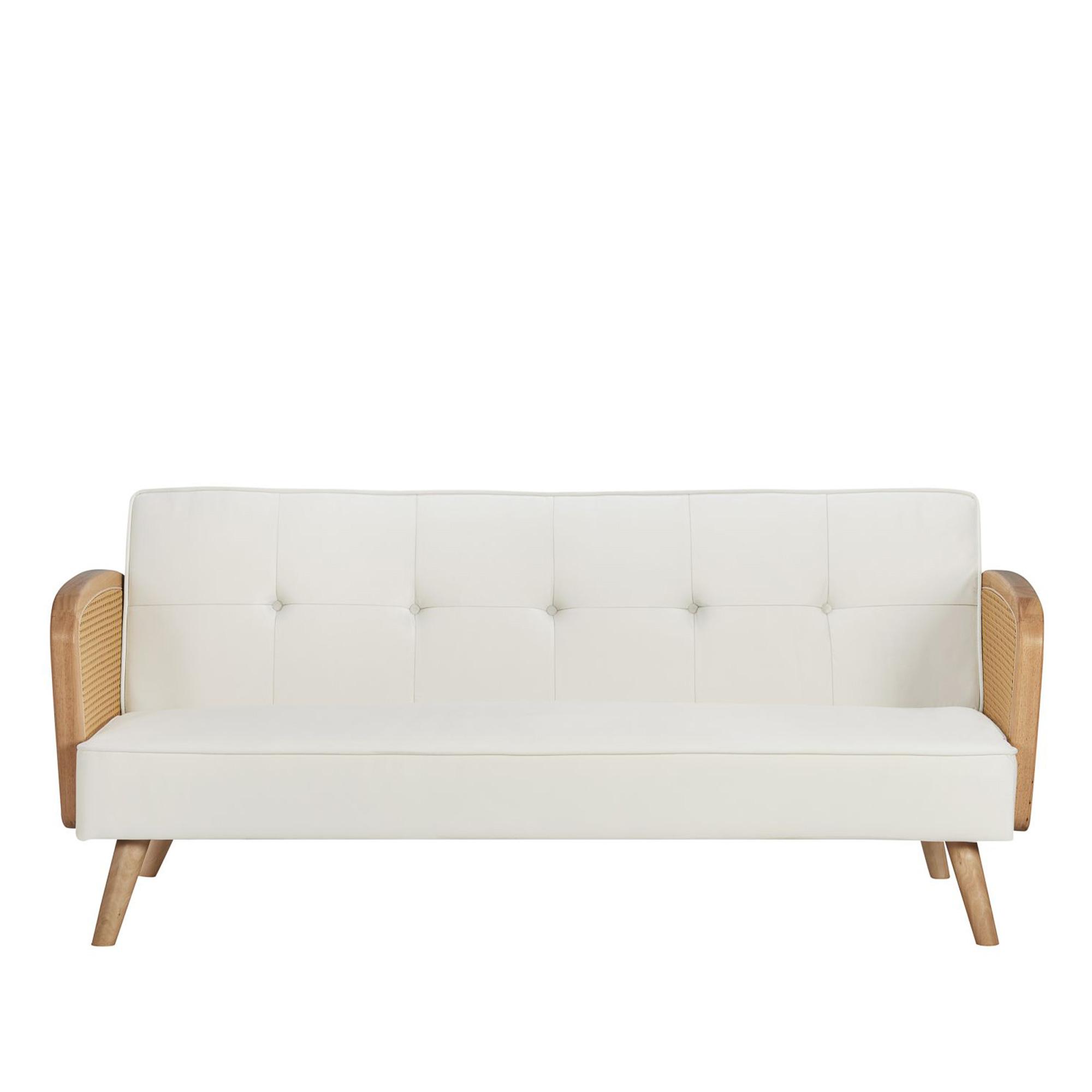 Mila Sofa Bed - 3 Seater - White Fabric