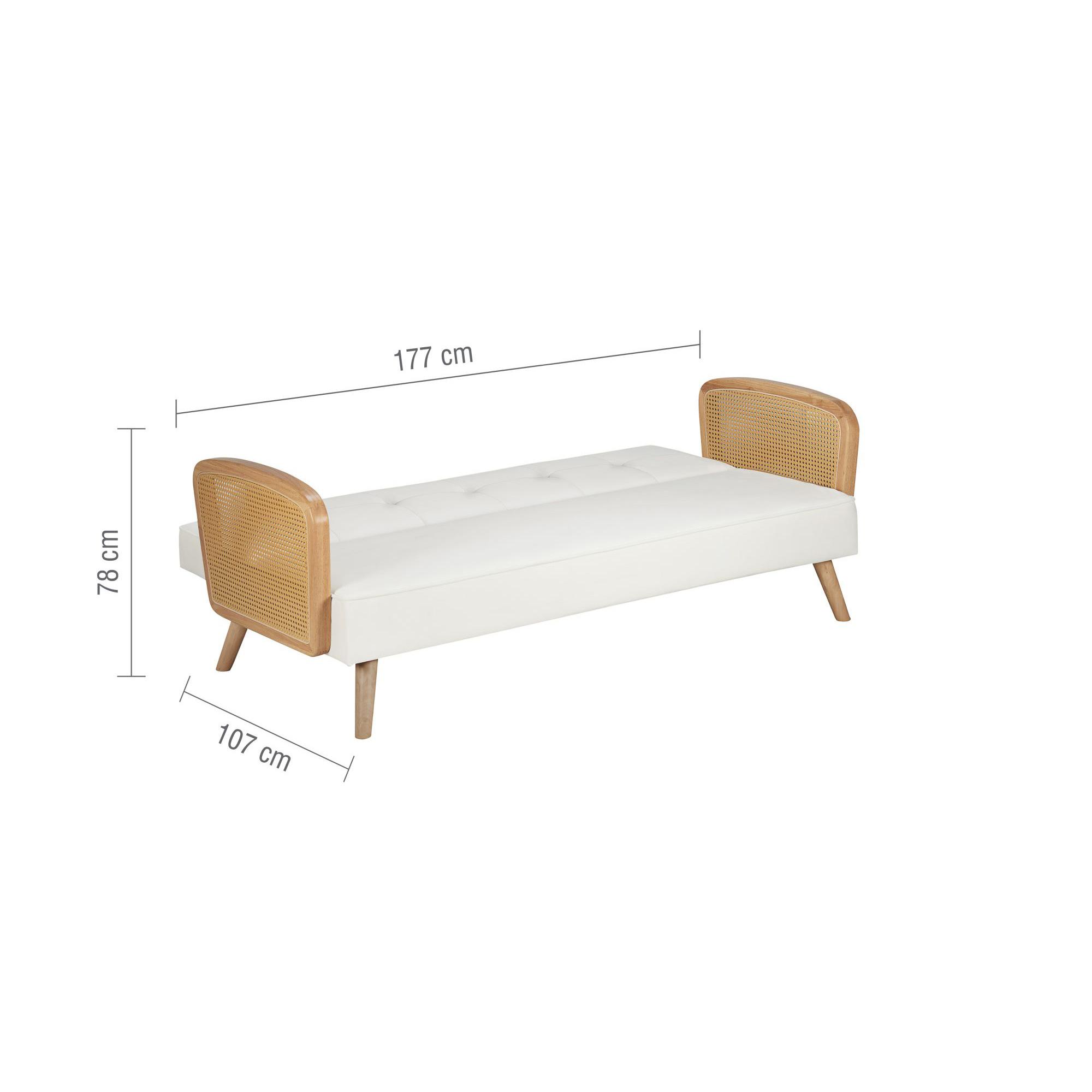 Mila Sofa Bed - 3 Seater - White Fabric