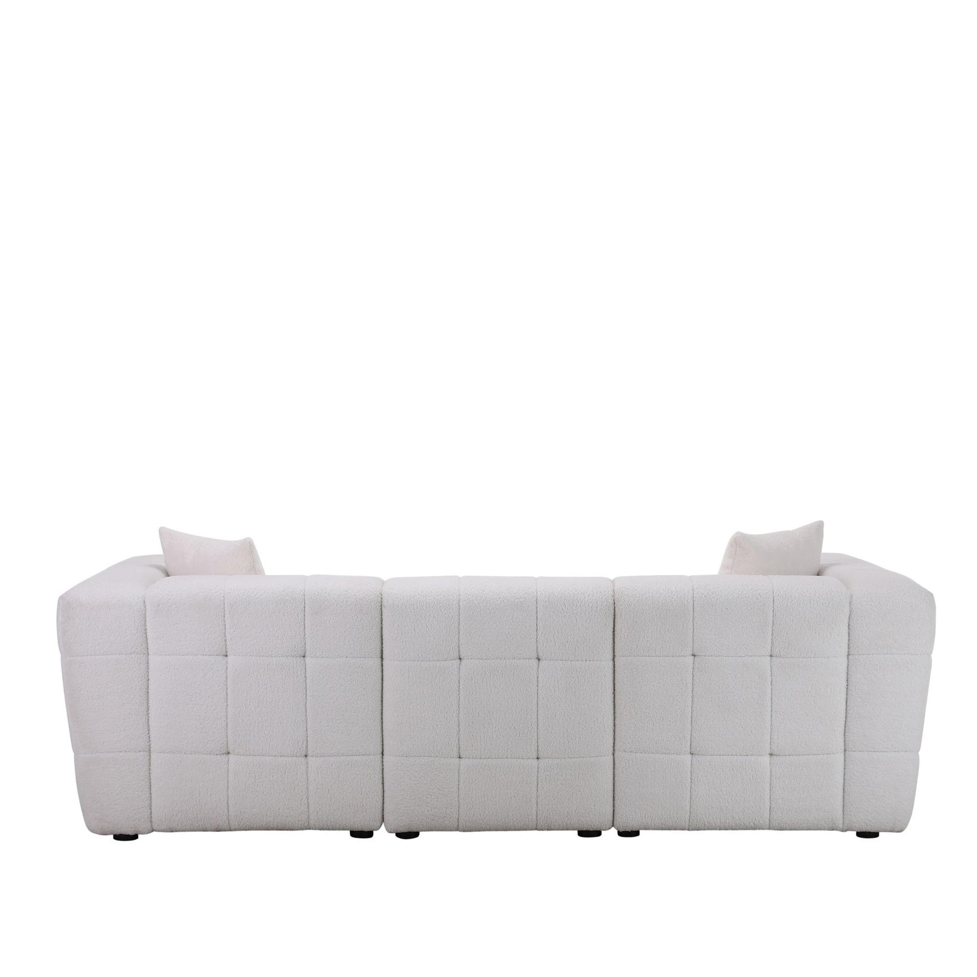 Milo Sofa - 3 Seater - White Boucle Fabric