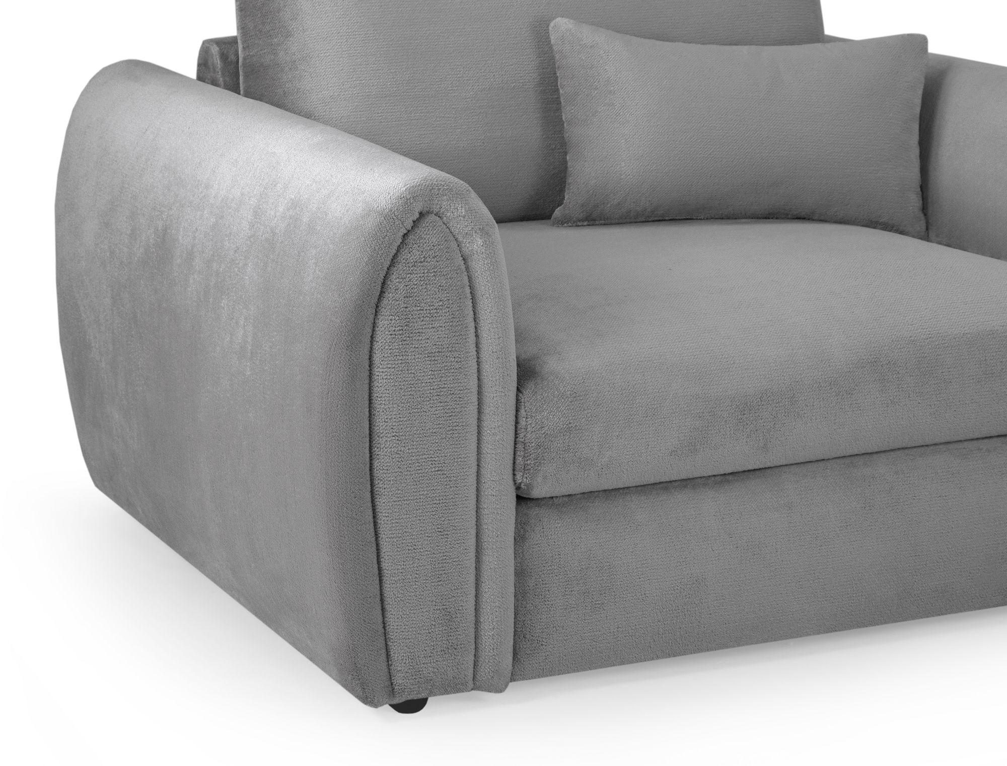 Mirabel Large Corner Sofa - Grey Fabric