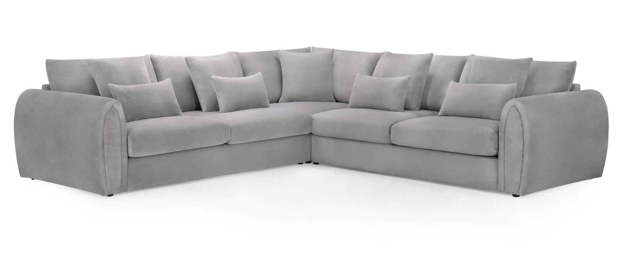 Mirabel Large Corner Sofa - Grey Fabric