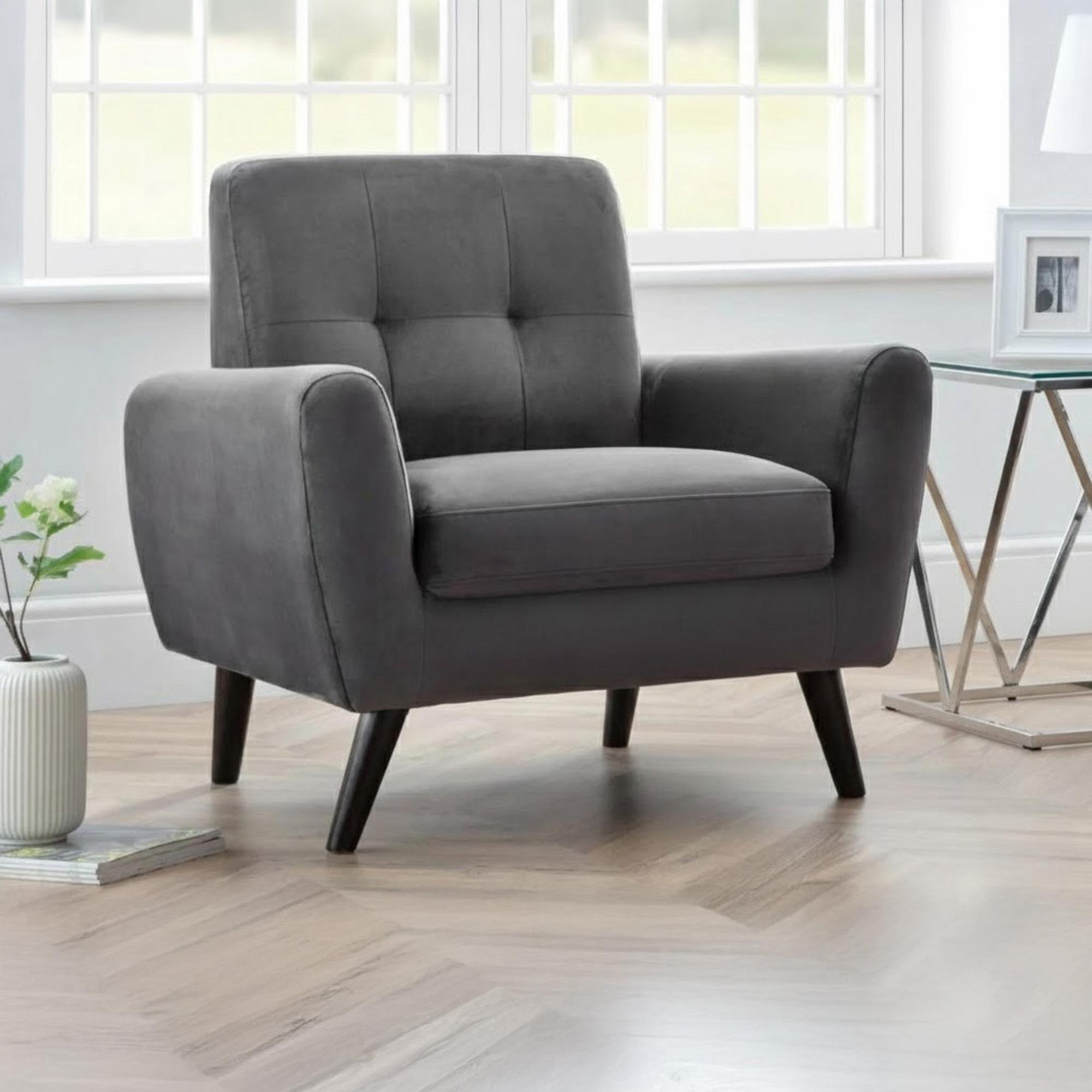 Monza Grey Fabric Armchair