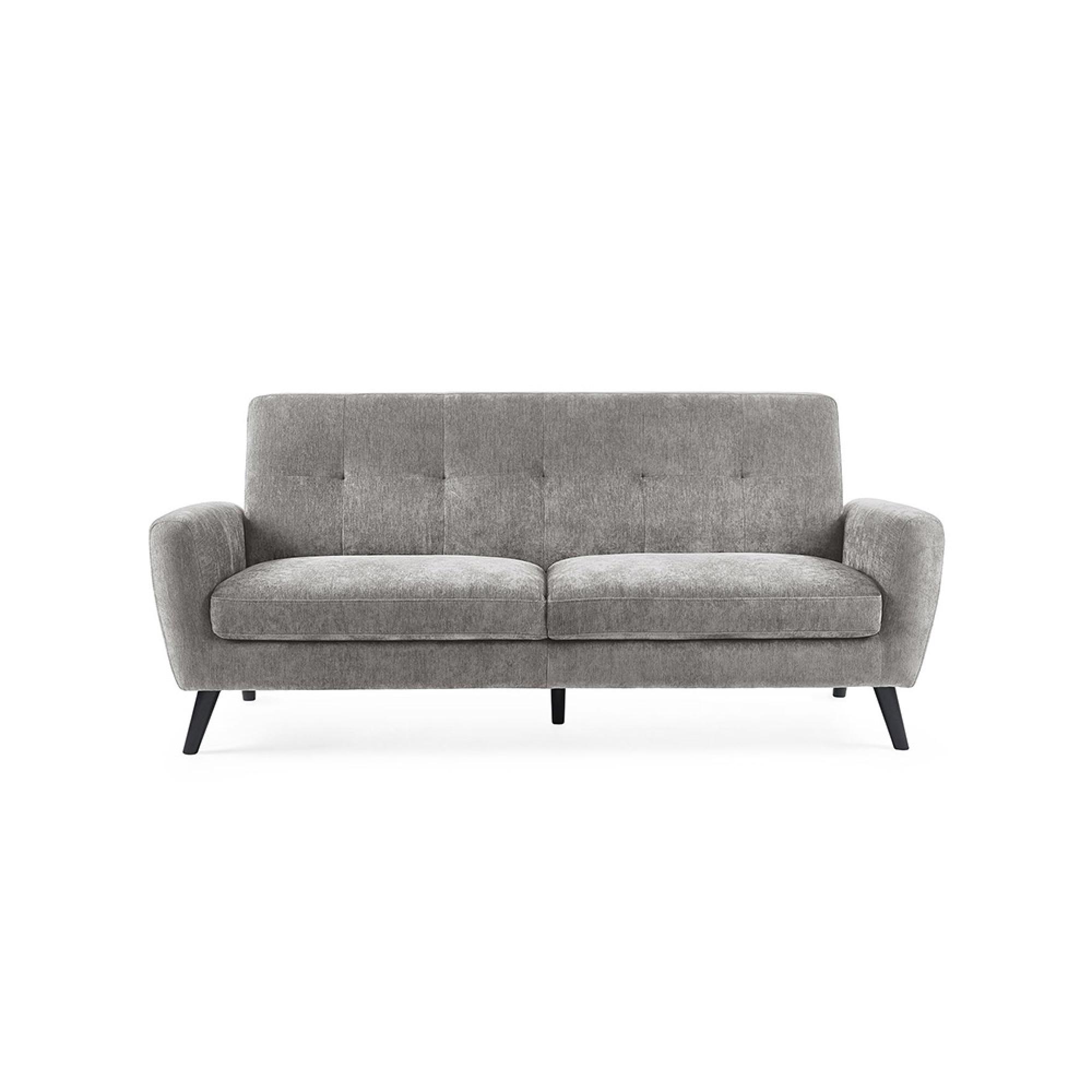 Monza Grey Mobus Fabric Sofa - 3 Seater