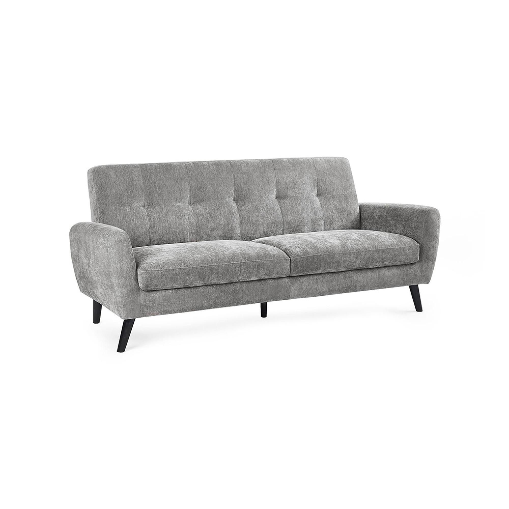 Monza Grey Mobus Fabric Sofa - 3 Seater