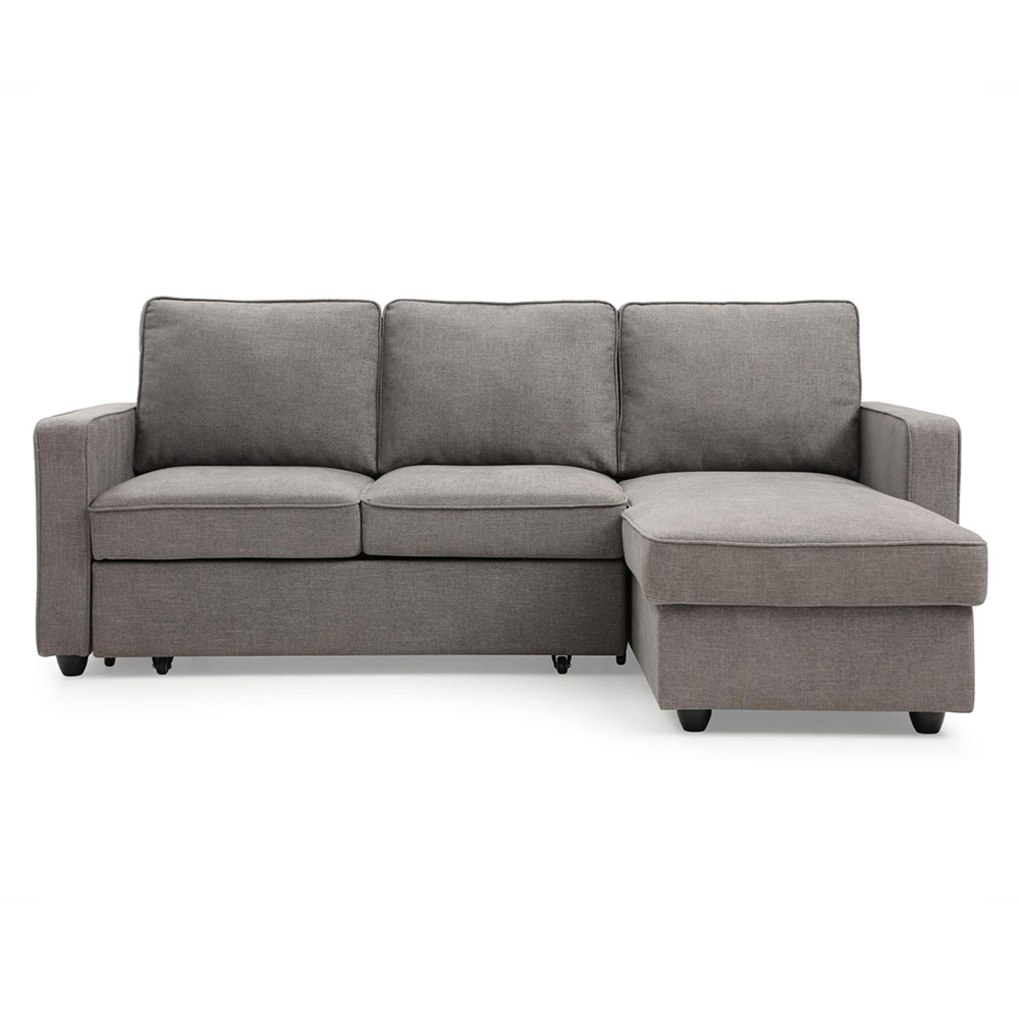 Myles Sofa Bed - Typhon Grey Weave Fabric - Corner